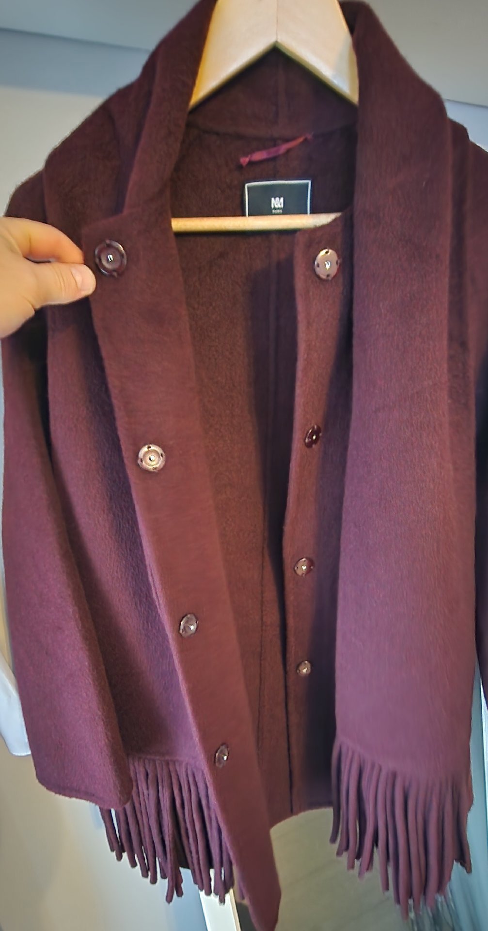 M&M Bordeaux Wool Jacket with Scarf – Size M, M&M, M, Excellent condition — preloved on SilentSale®
