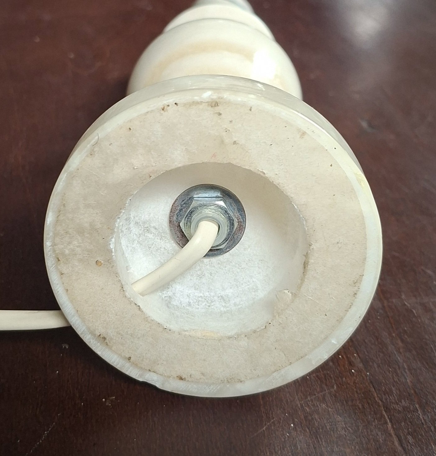 Vintage Cream Marble Table Lamp Base – Approx 20cm Tall, Vintage, 20cm height, Good condition — preloved on SilentSale®