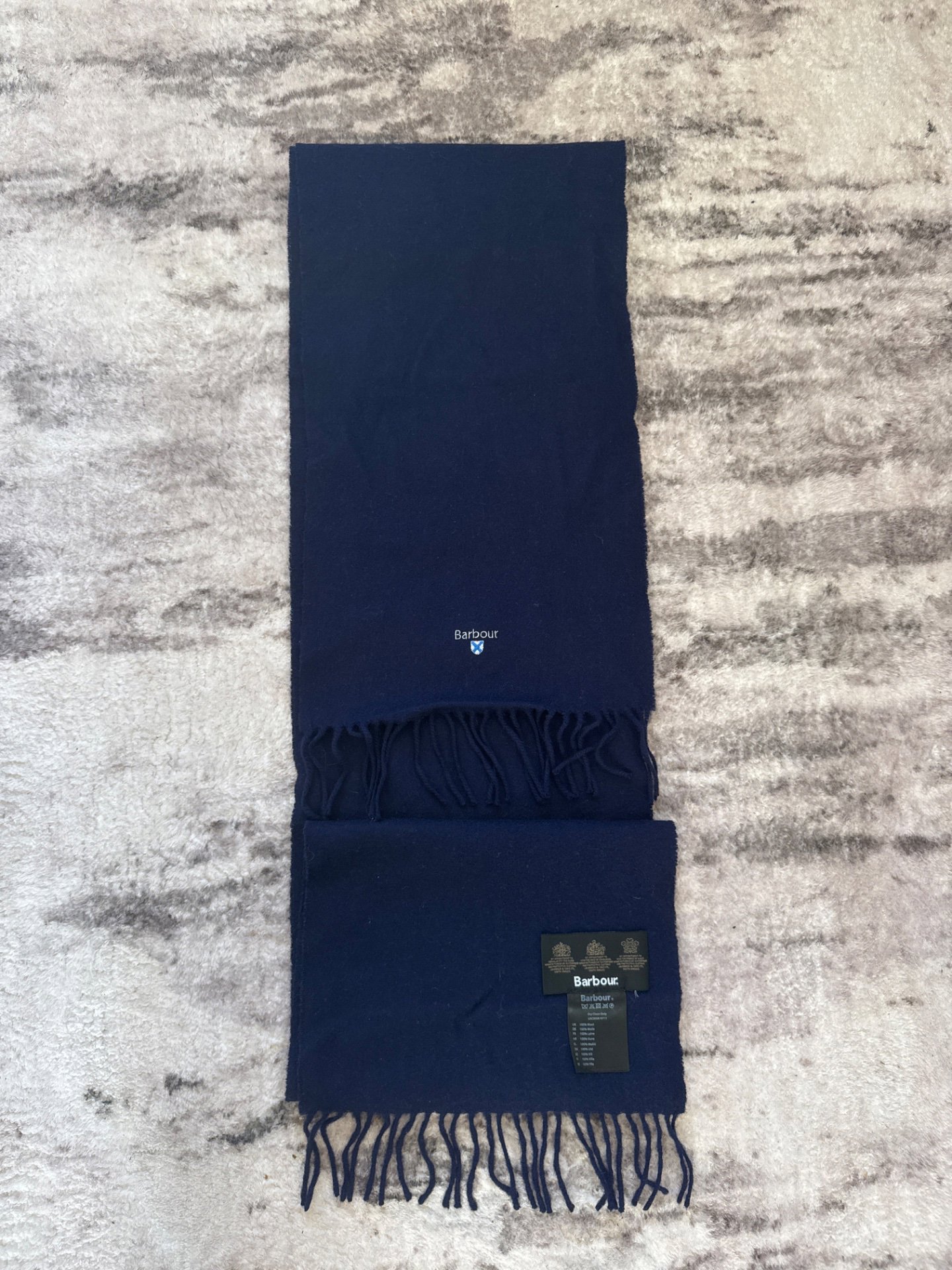 Barbour Navy Wool Scarf, Barbour, One Size, Excellent condition — preloved on SilentSale®