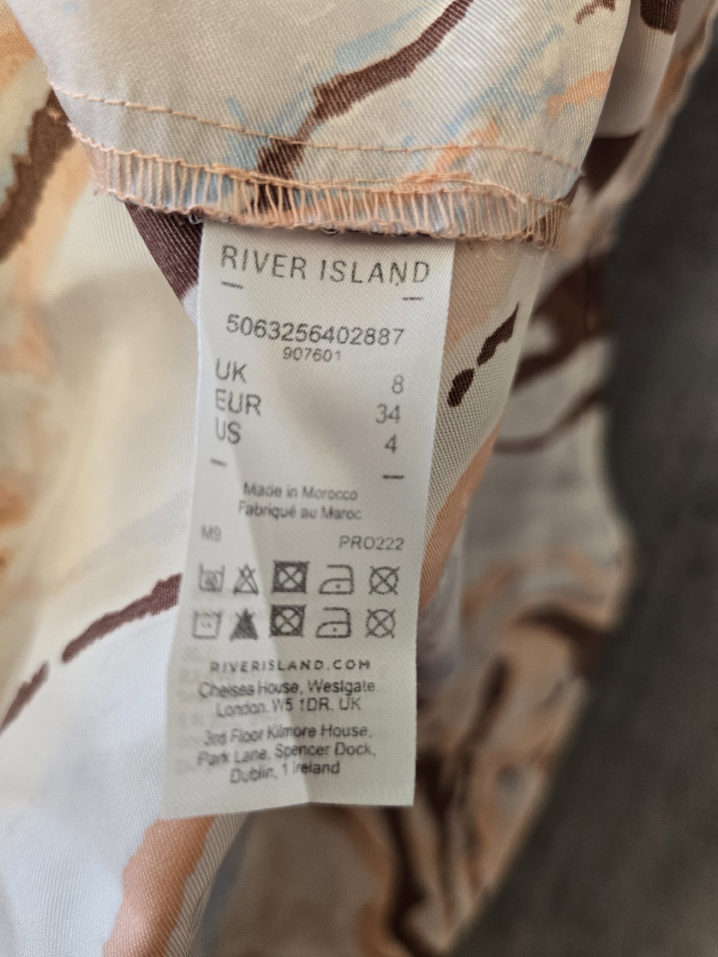 River Island Marble Print Long Sleeve Shirt – UK 8, River Island, 8, Excellent condition — preloved on SilentSale®