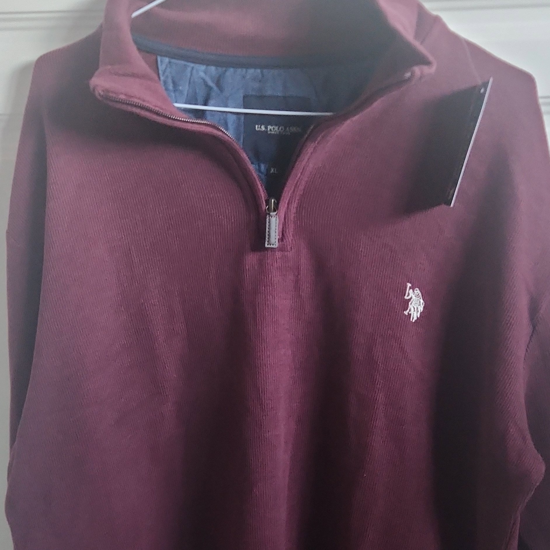 U.S. Polo Assn. Burgundy Half Zip Jumper, U.S. Polo Assn, XL, New condition — preloved on SilentSale®