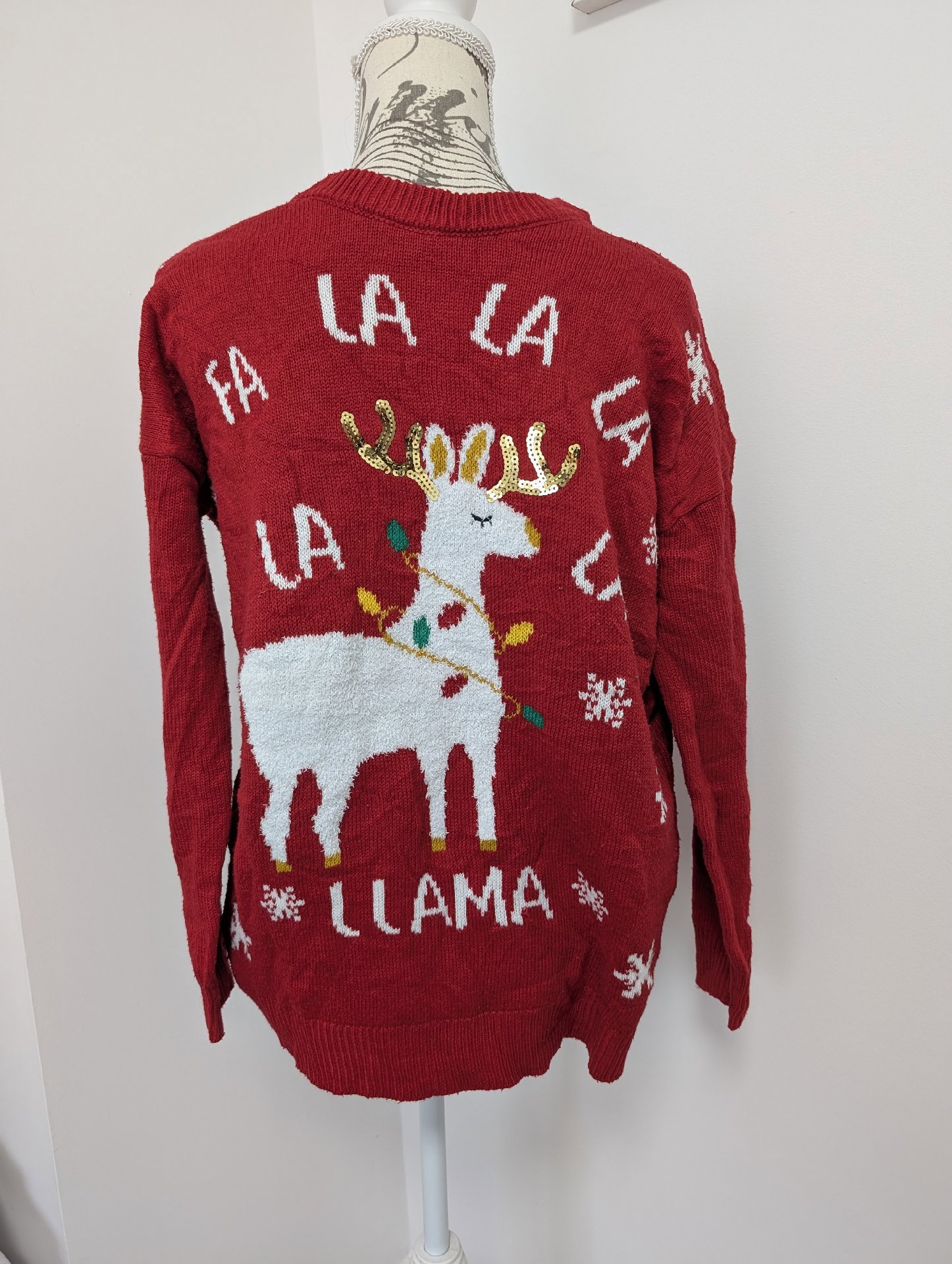 Primark Red Christmas Llama Jumper Sweater – Size S, Primark, S, Excellent condition — preloved on SilentSale®