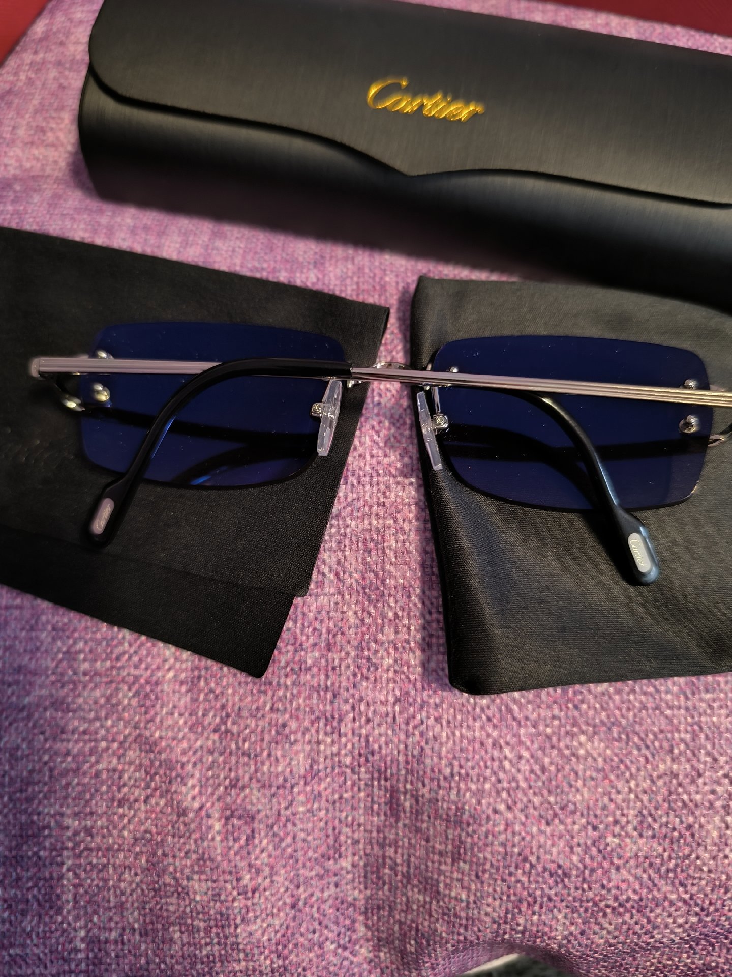 Cartier Rimless Sunglasses CT0550S 002, Cartier, 140 (temple length), Excellent condition — preloved on SilentSale®