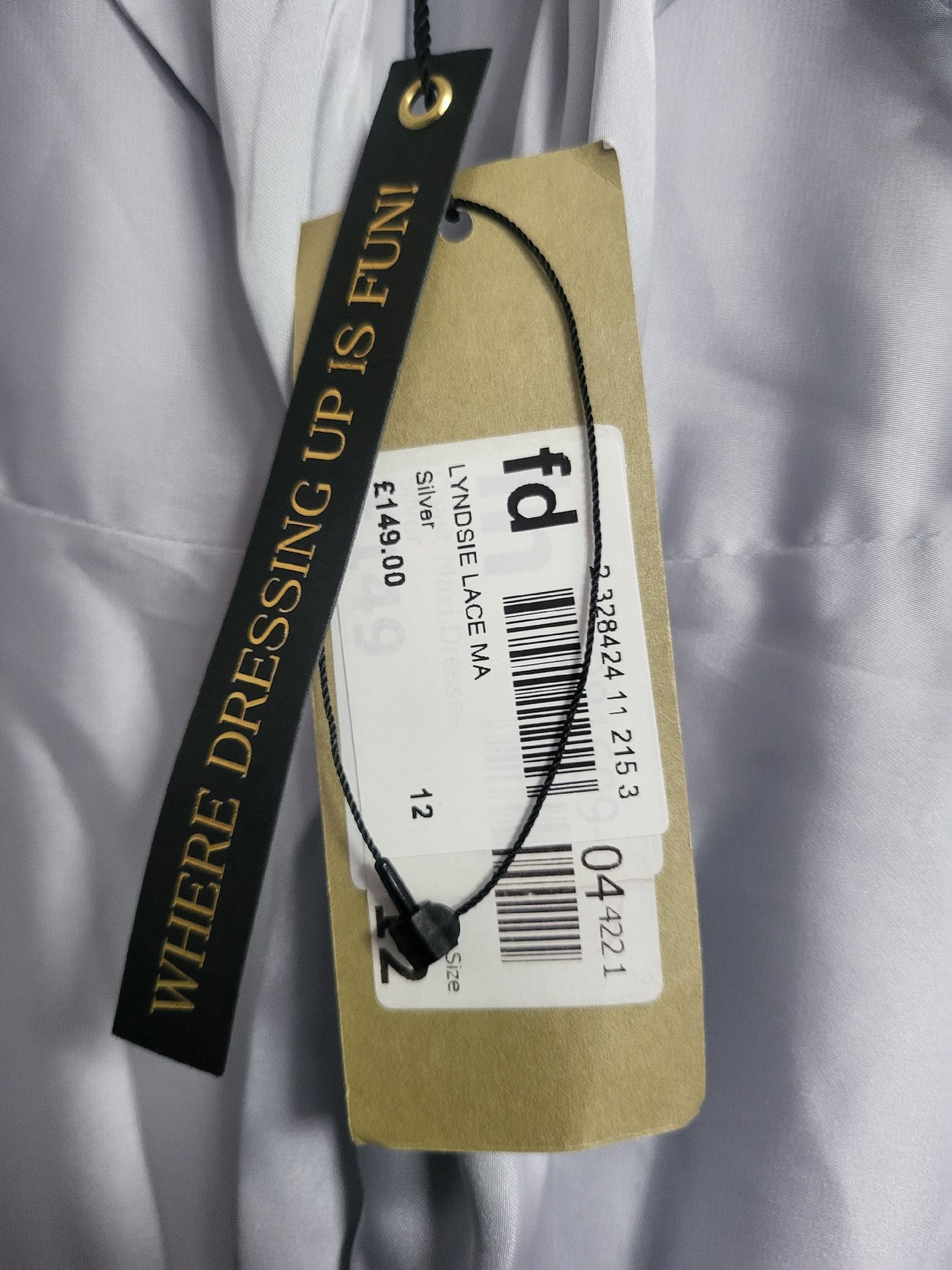 Coast Silver Lace High Low Dress – UK 12, Coast, 12, New condition — preloved on SilentSale®