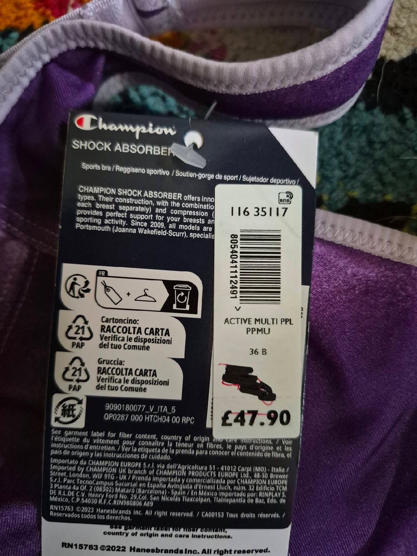 Champion Purple Shock Absorber Sports Bra – 36B, Champion, 36B, New condition — preloved on SilentSale®