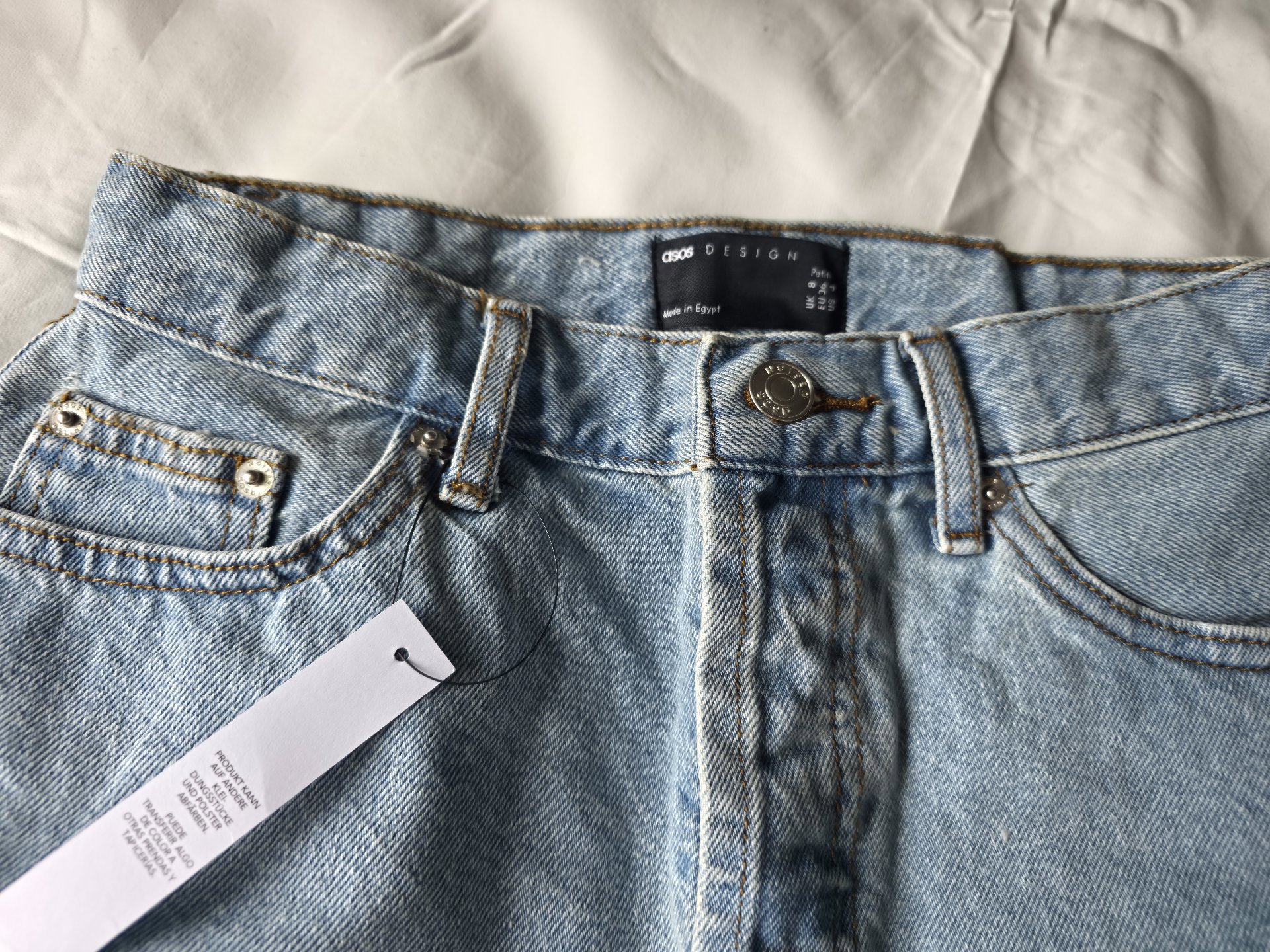 ASOS Design Light Blue Denim Mini Skirt – UK 8, ASOS Design, 8, New condition — preloved on SilentSale®