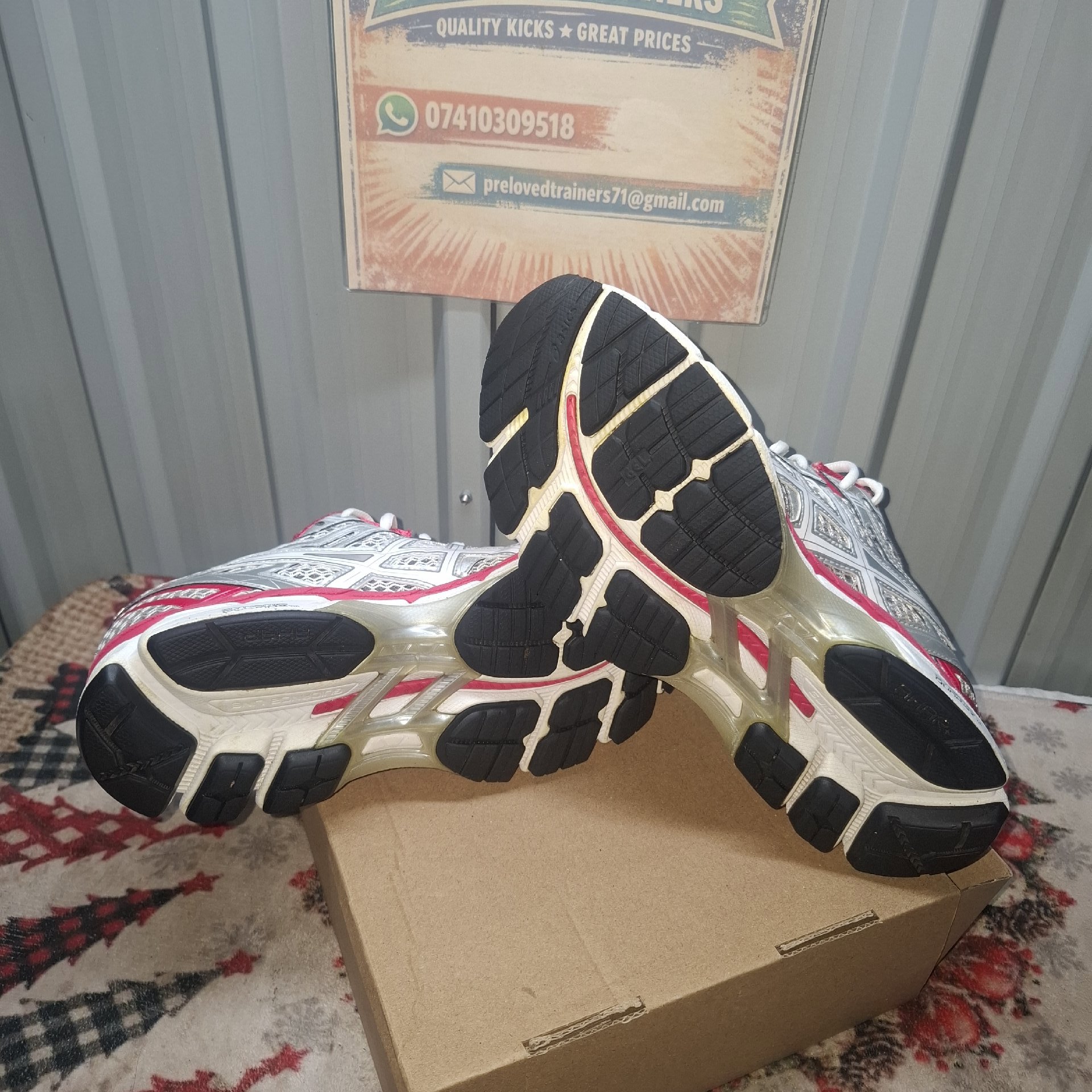Asics Gel Running Trainers White and Pink UK 8.5, ASICS, 6.5, Good condition — preloved on SilentSale®