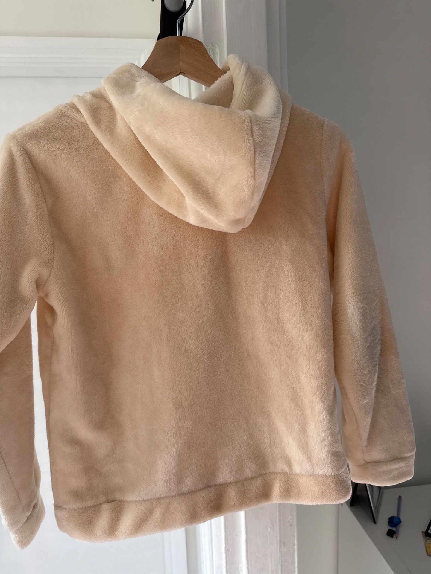 Beige Teddy Bear Pocket Hoodie, H&M, UK 8-10, Excellent condition — preloved on SilentSale®