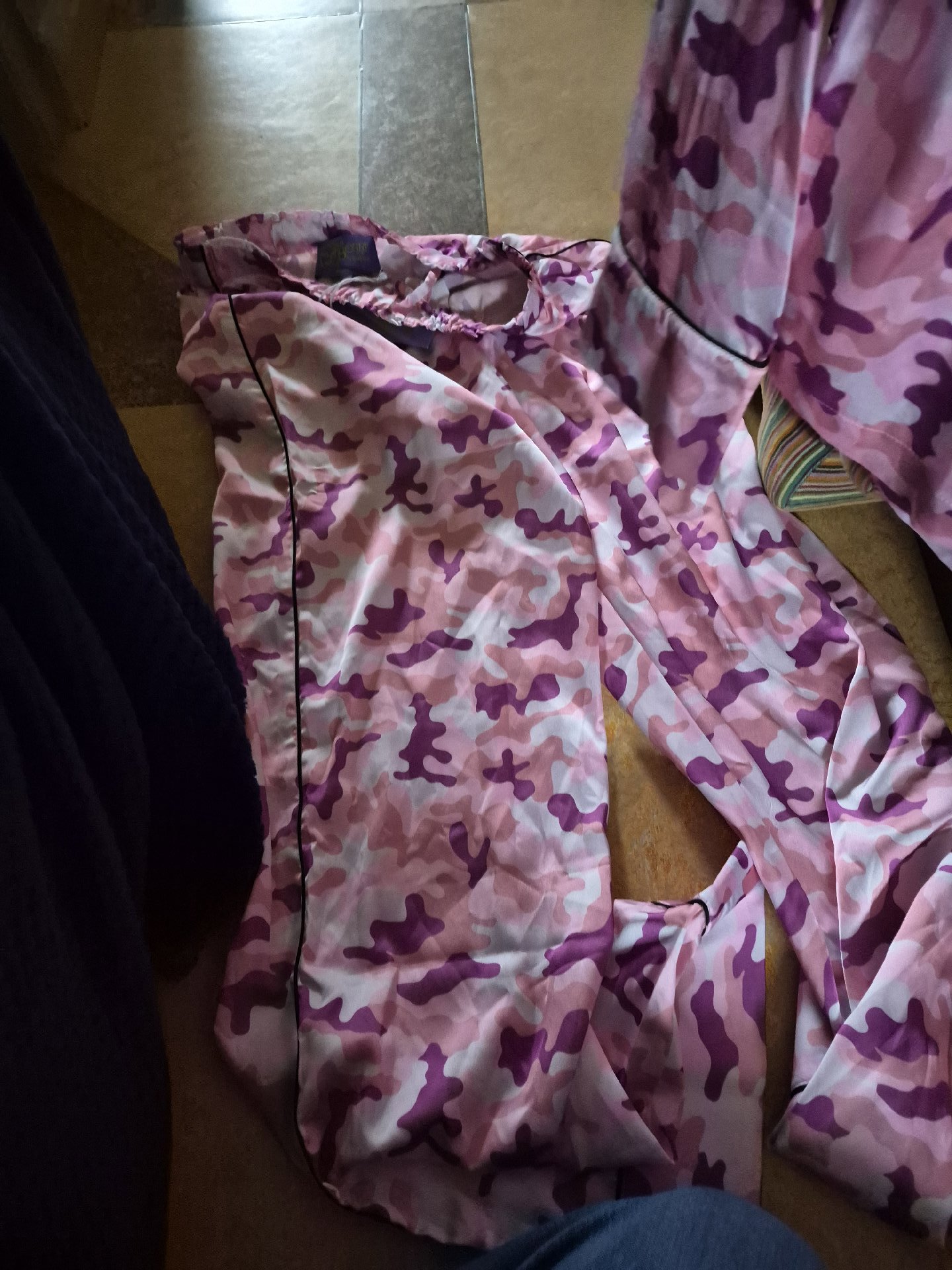 Pink Camouflage Print Satin Pyjama Set, I'm Sorry by Petra Collins, M, New condition — preloved on SilentSale®