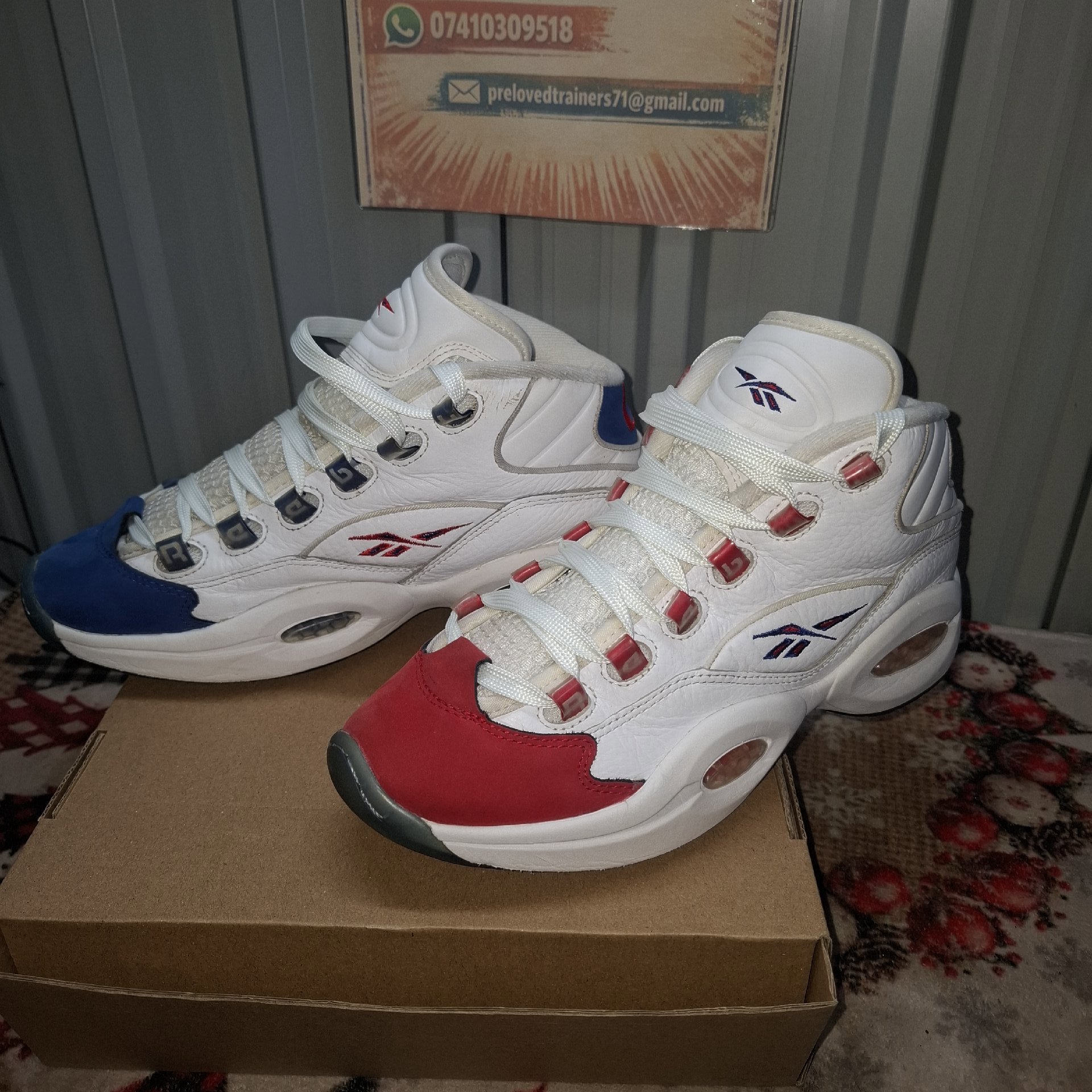 Reebok White Red Blue Trainers UK 5, Reebok, 5.5, Excellent condition — preloved on SilentSale®