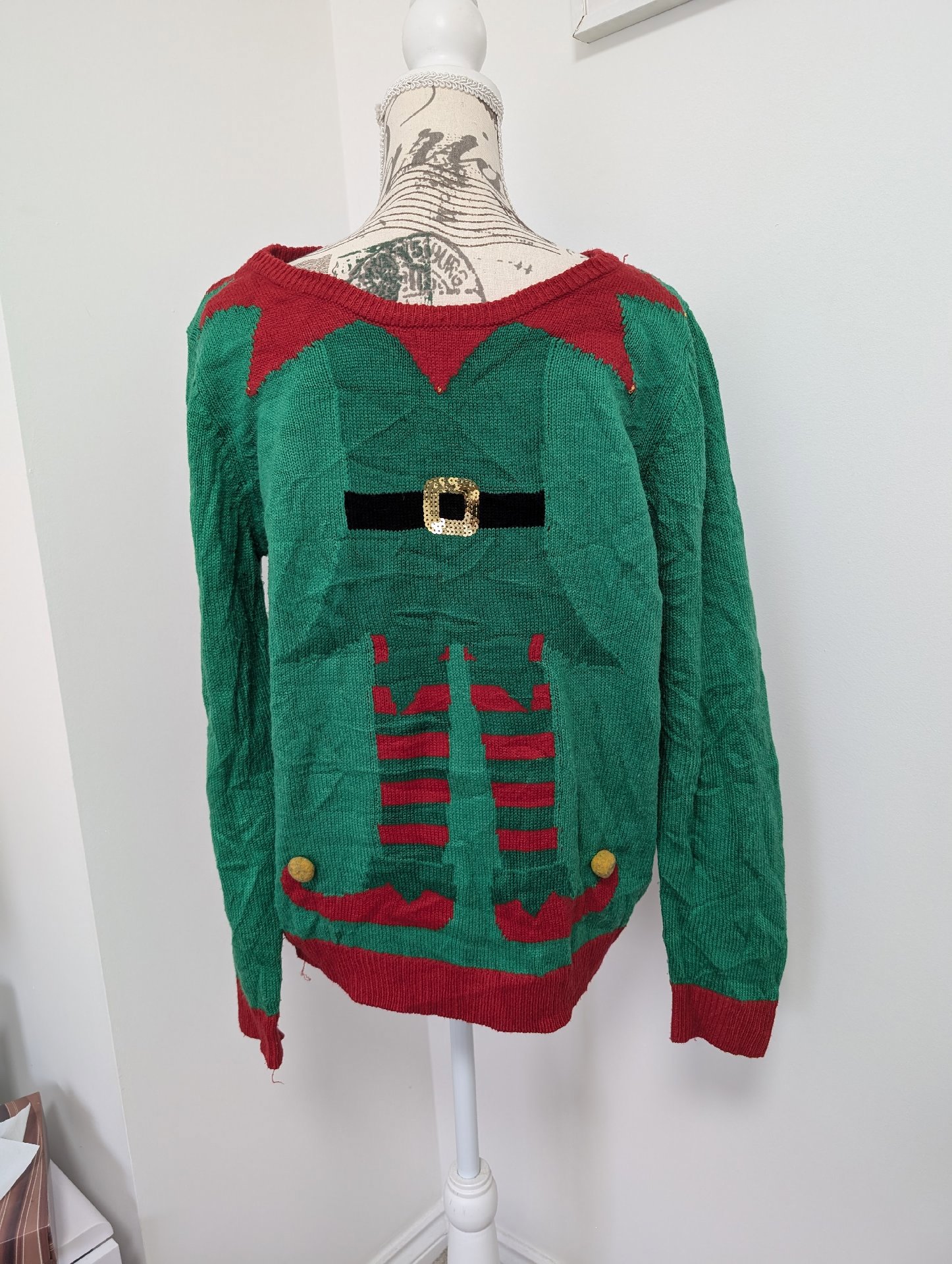 F&F Green Christmas Elf Jumper Sweater – Size 16 UK 44 EUR, F&F, 16 UK 44 EUR, Good condition — preloved on SilentSale®