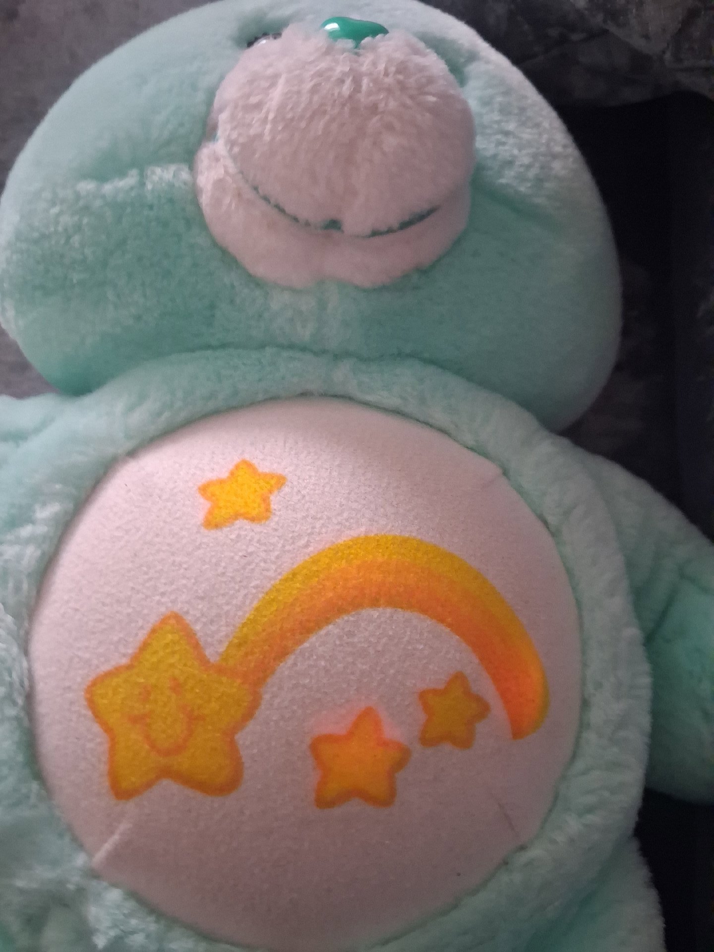 'WISH BEAR' Care Bears Plush Soft Toy Green Bear with Rainbow Heart, Care Bears, One Size, Good condition — preloved on SilentSale®