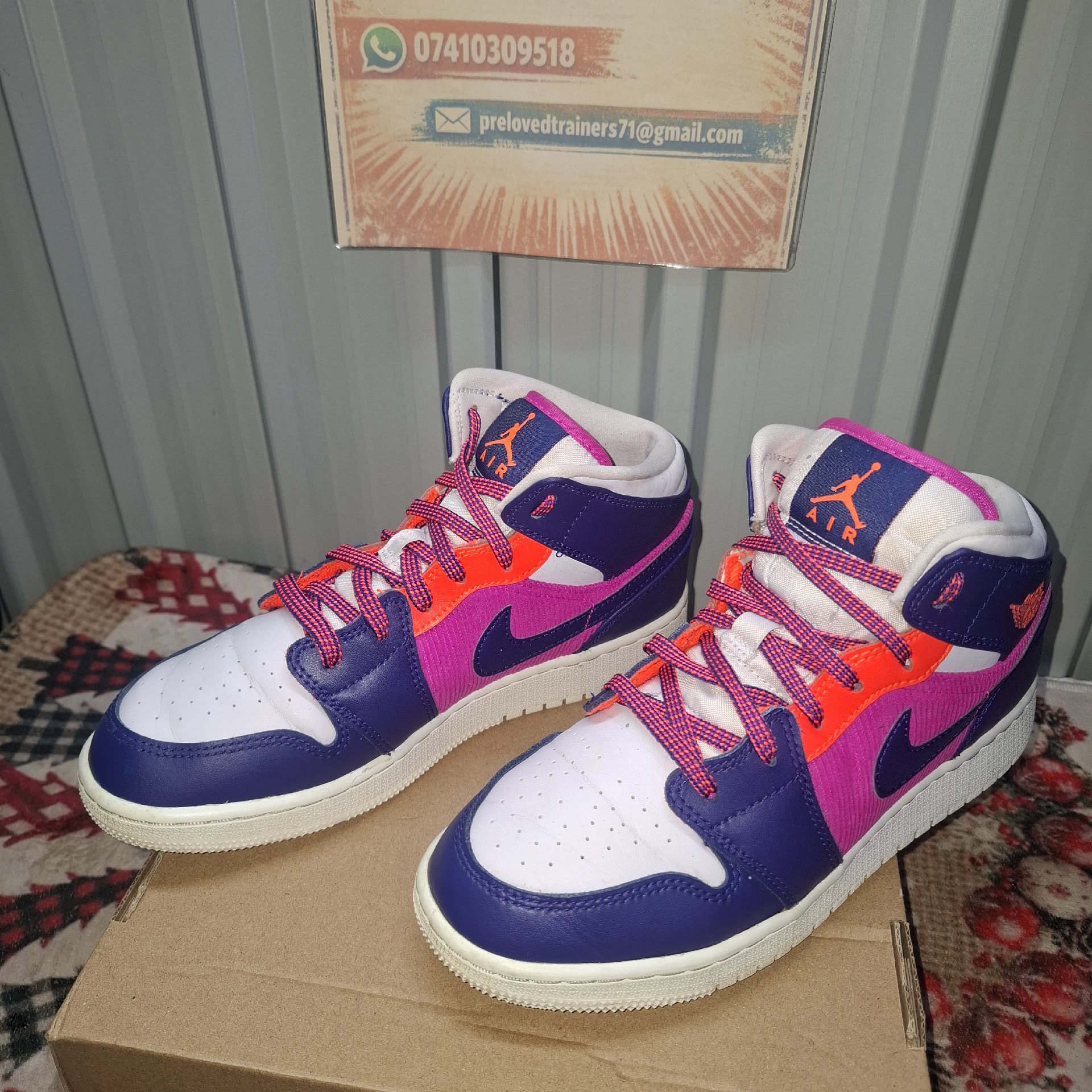 Air Jordan 1 Mid White Purple Pink Trainers – UK 5, Jordan, 5, Excellent condition — preloved on SilentSale®