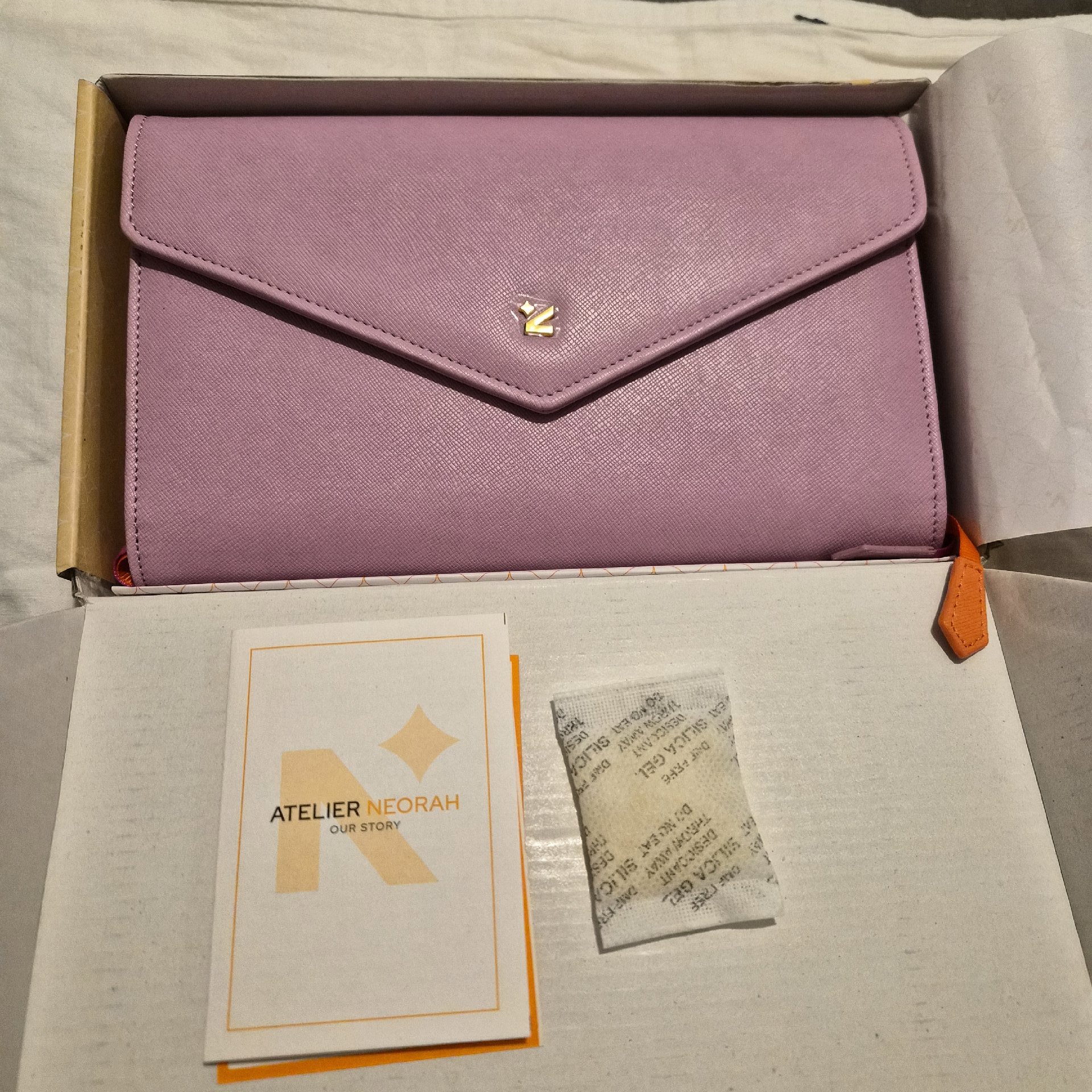 Atelier Neorah Lilac Envelope Clutch Bag, Atelier Neorah, Medium, Like New condition — preloved on SilentSale®
