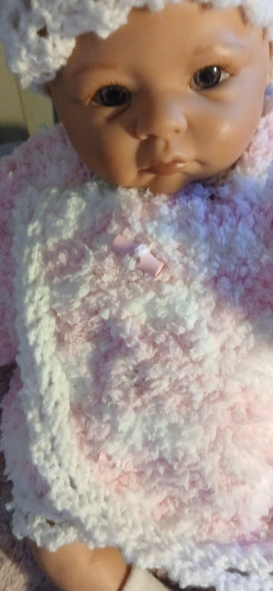Fluffy cardiganwith hat, Handmade, 3-6M, Excellent condition — preloved on SilentSale®