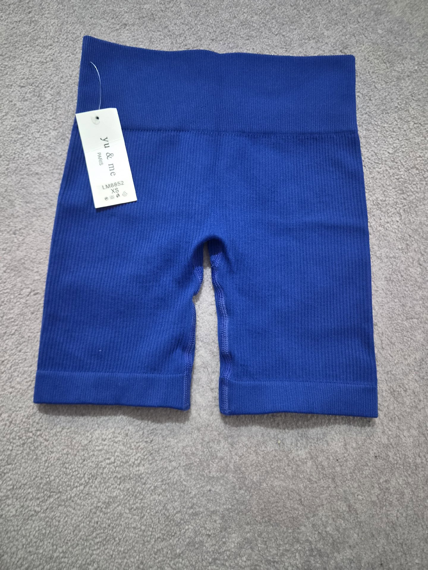 Yu & Me Blue Ribbed Cycling Shorts XS, Yu & Me, XS, New condition — preloved on SilentSale®