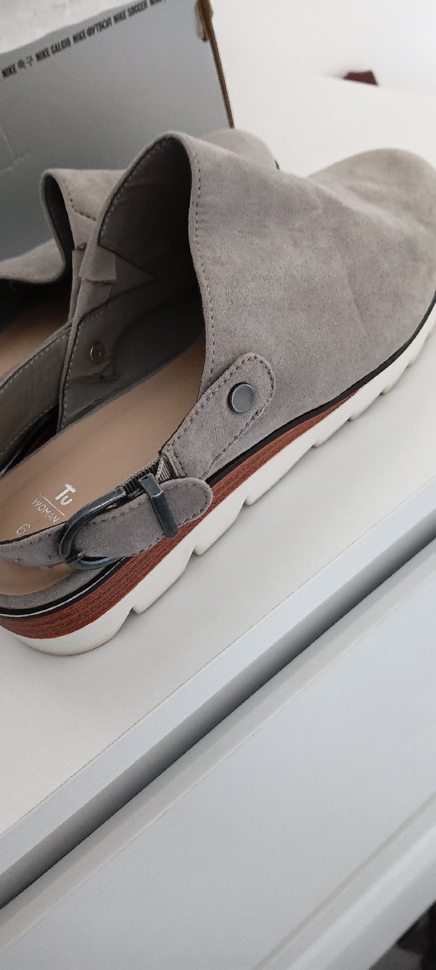 Tu Woman Grey Suede Slingback Shoes – UK 6, TU, 6, Excellent condition — preloved on SilentSale®