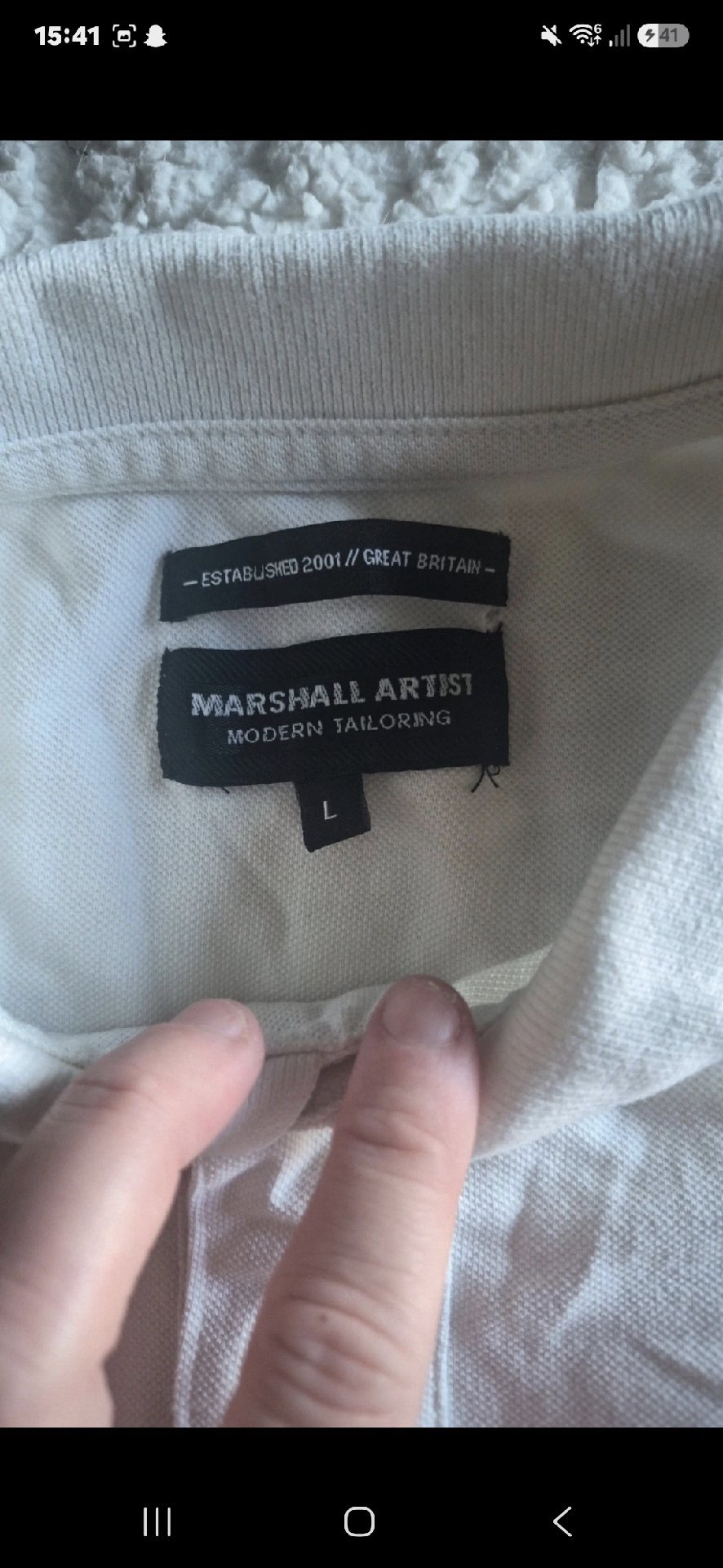 Marshall Artist White Polo Shirt Modern Tailoring – Size L, Marshall Artist, L, Excellent condition — preloved on SilentSale®
