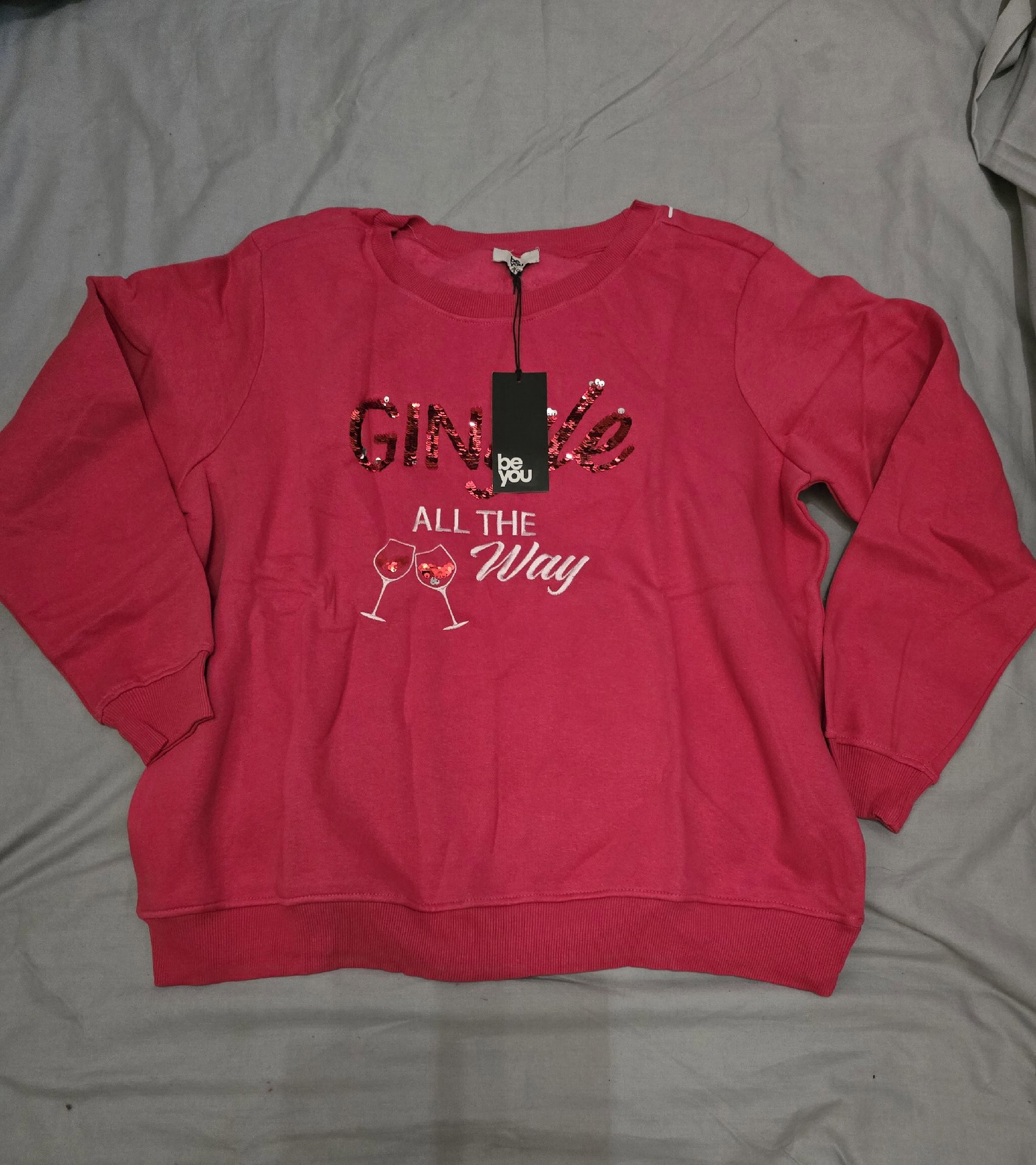 Be You Pink Sequin Slogan Sweatshirt, Be You, 20, New condition — preloved on SilentSale®