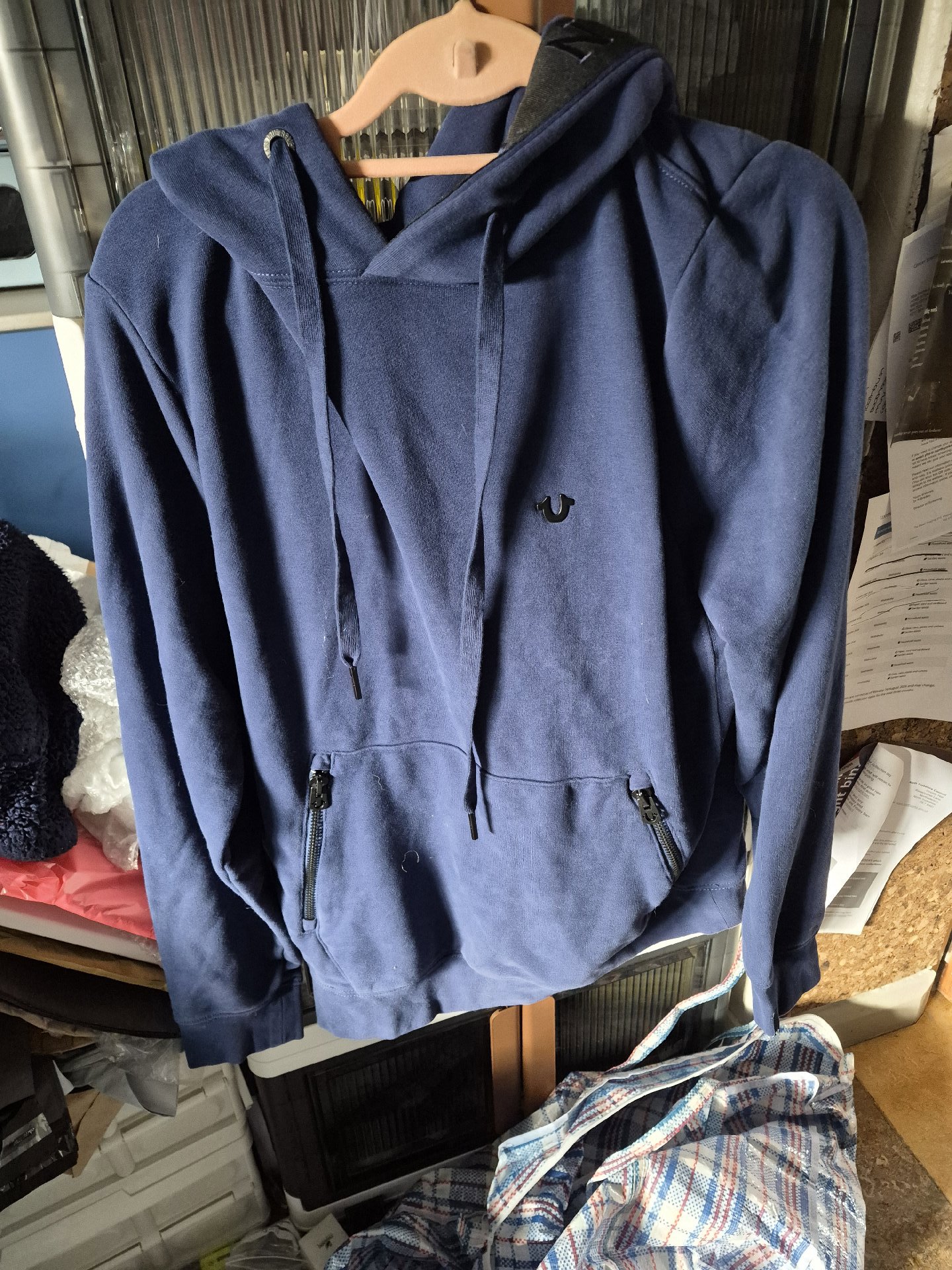 True Religion Navy Hoodie Sweatshirt, True Religion, XL, New condition — preloved on SilentSale®