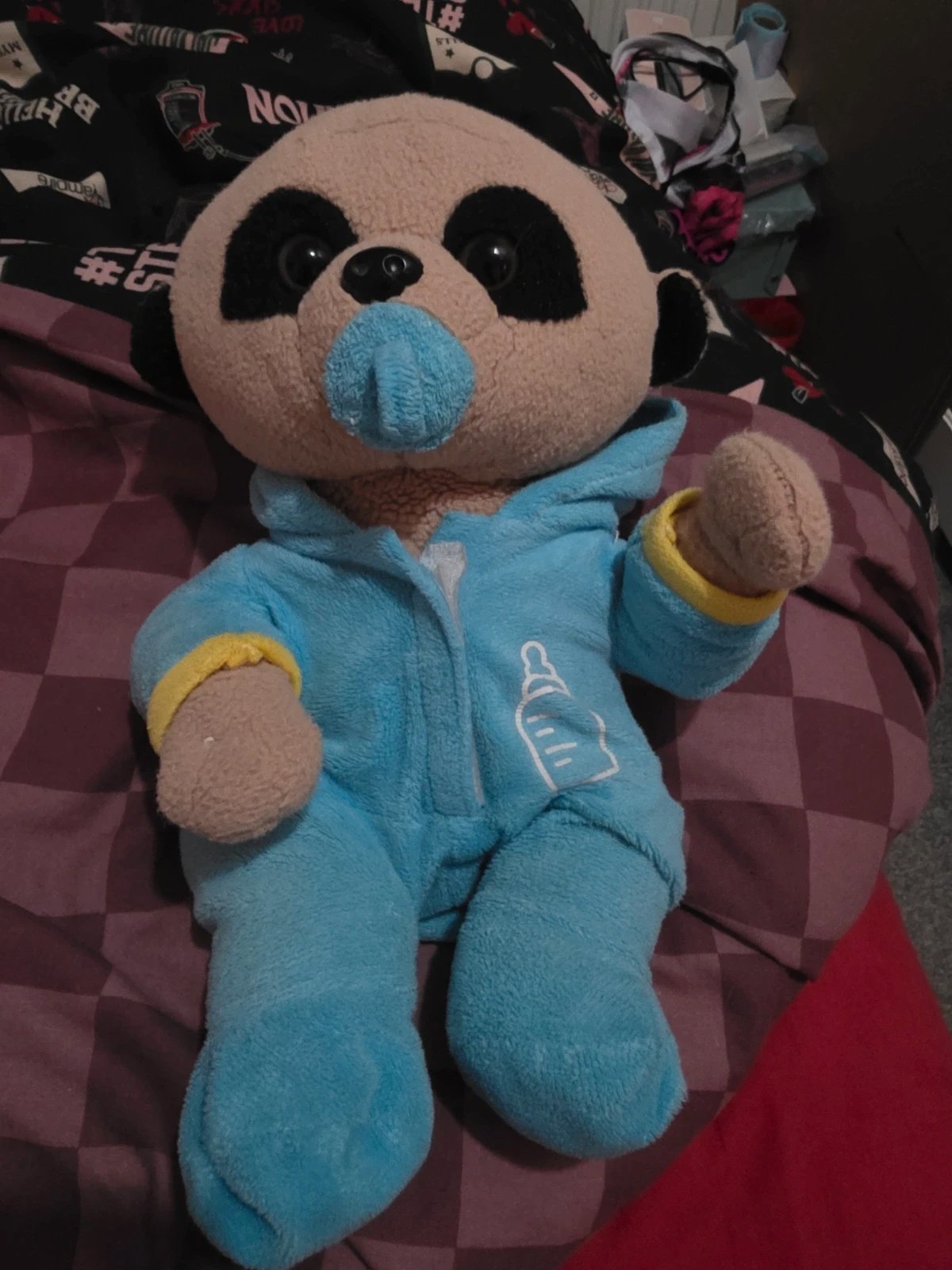 Pair of Baby Meerkat Soft Toys – Pink & Blue Baby-gro Onesies with Dummies / Pacifiers (Set of 2), Paws, One Size, Excellent condition — preloved on SilentSale®