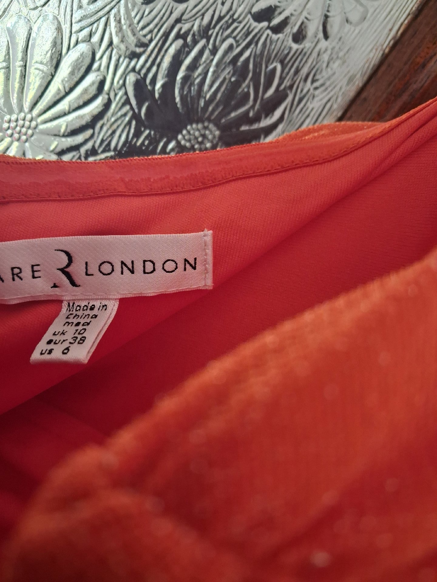 Orange Ruched Bodycon Dress, Rare London, 10, Like New condition — preloved on SilentSale®