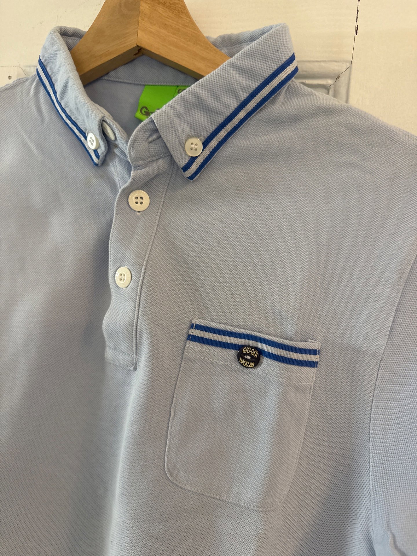 Ben Sherman Blue Polo Shirt with Striped Collar – Size M, Ben Sherman, M, Excellent condition — preloved on SilentSale®