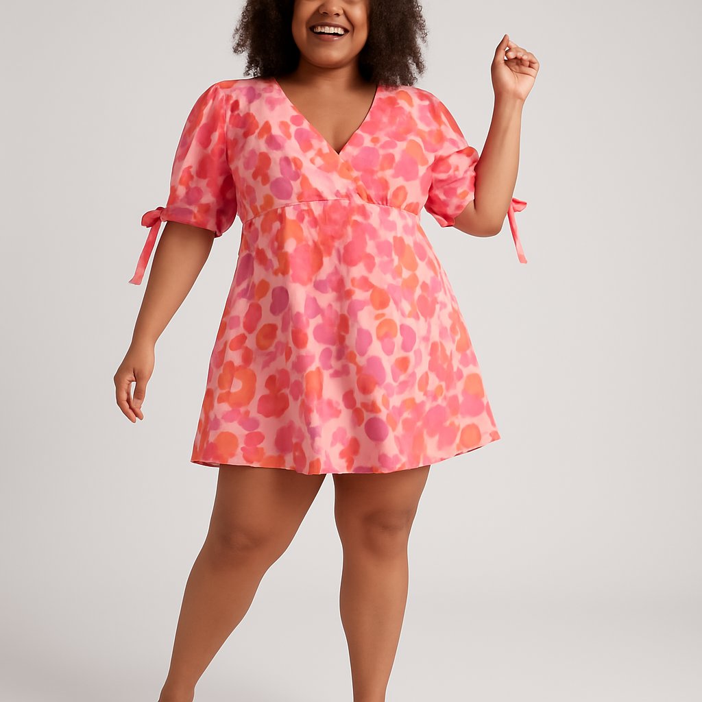 Simply Be Pink and Orange Floral Mini Dress, Simply Be, 10, New condition — preloved on SilentSale®