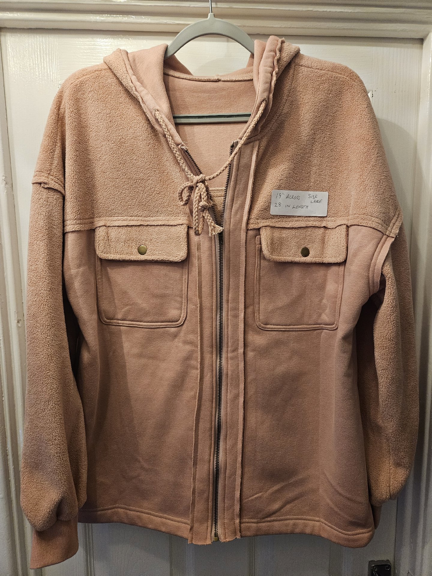 Unbranded Pink Fleece Zip Hoodie Jacket – Size 18 Adult, Unbranded, L, New condition — preloved on SilentSale®