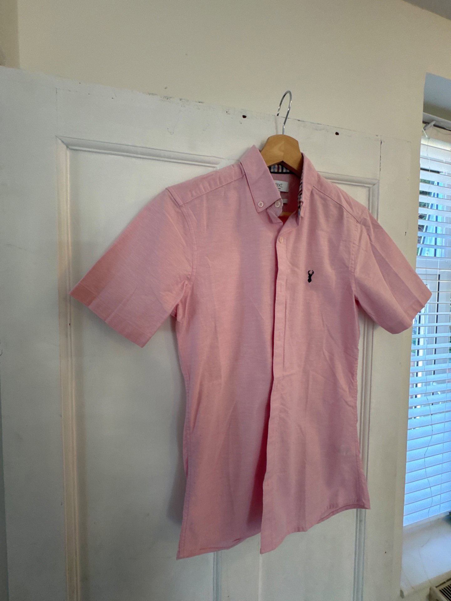 Pink Short Sleeve Button-Down Shirt – Size M, Next, XS, Excellent condition — preloved on SilentSale®
