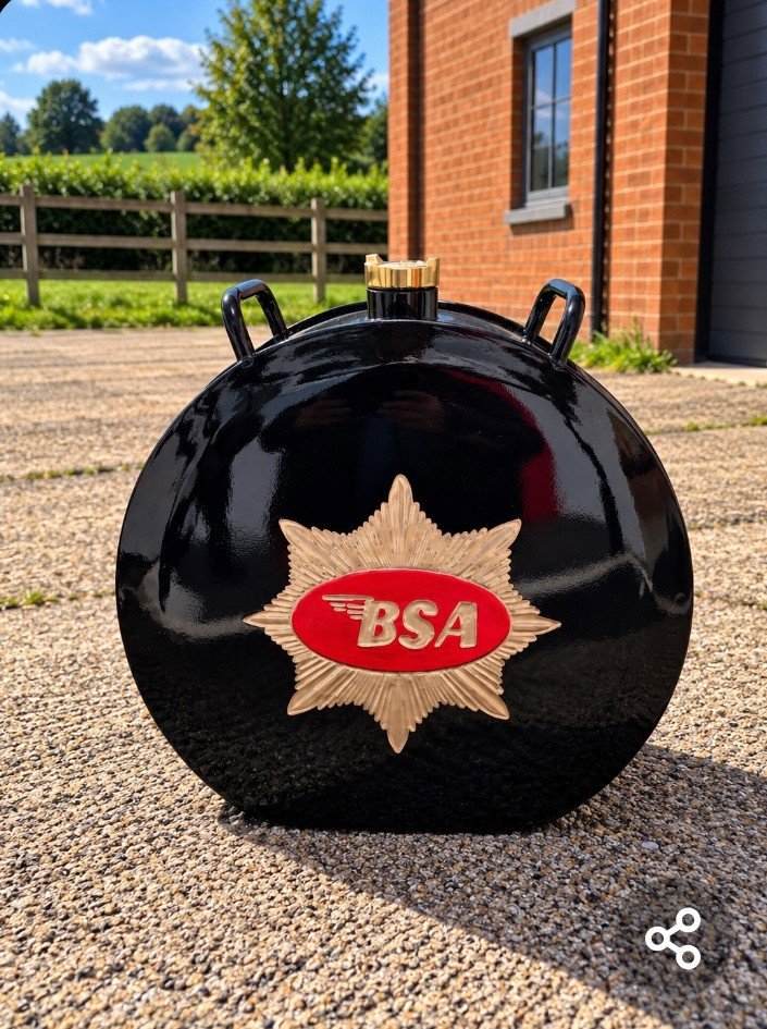 New Reproduction BSA Black Metal Petrol Can – Garage, Mancave Decor, BSA, Large, New condition — preloved on SilentSale®
