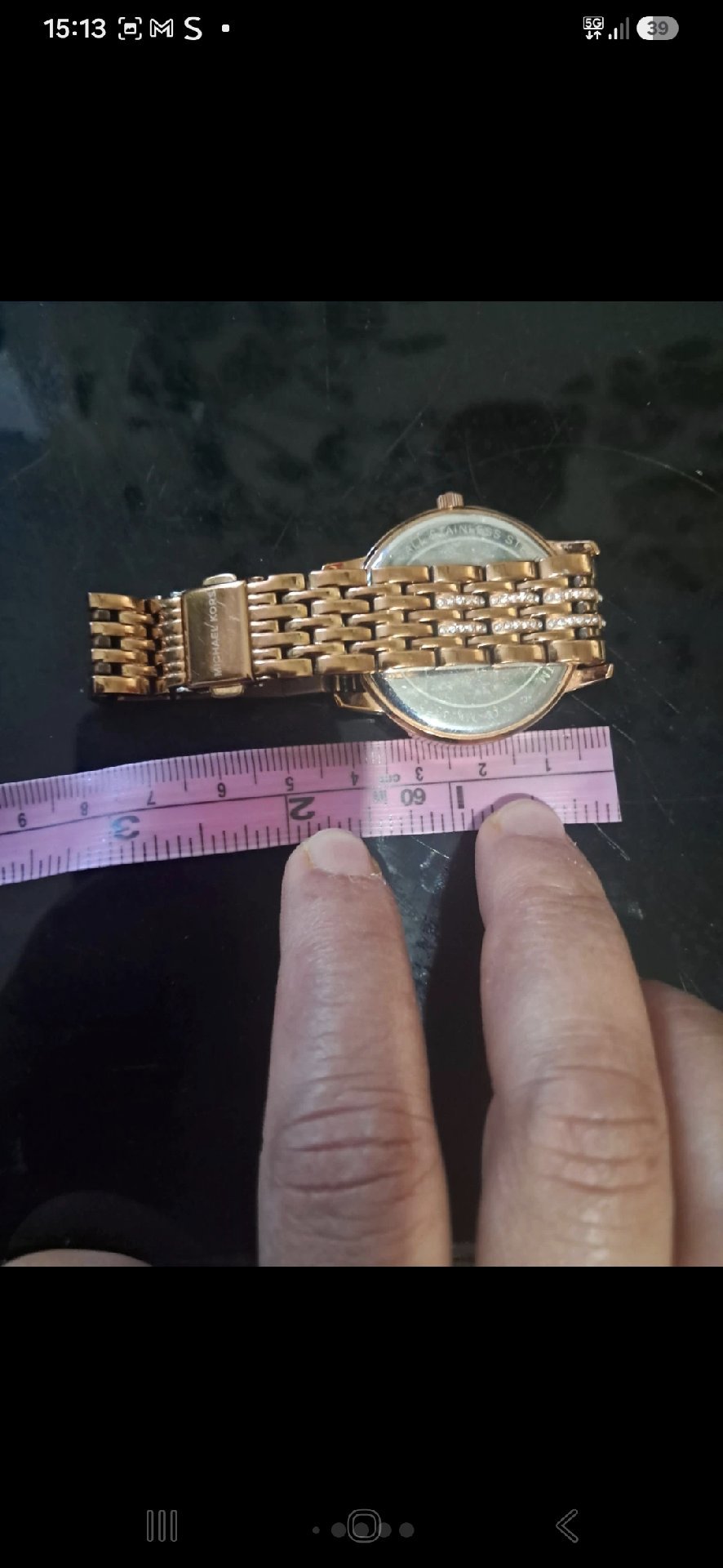 Michael Kors Rose Gold Tone Crystal Logo Bracelet Watch, Michael Kors, One Size, Excellent condition — preloved on SilentSale®