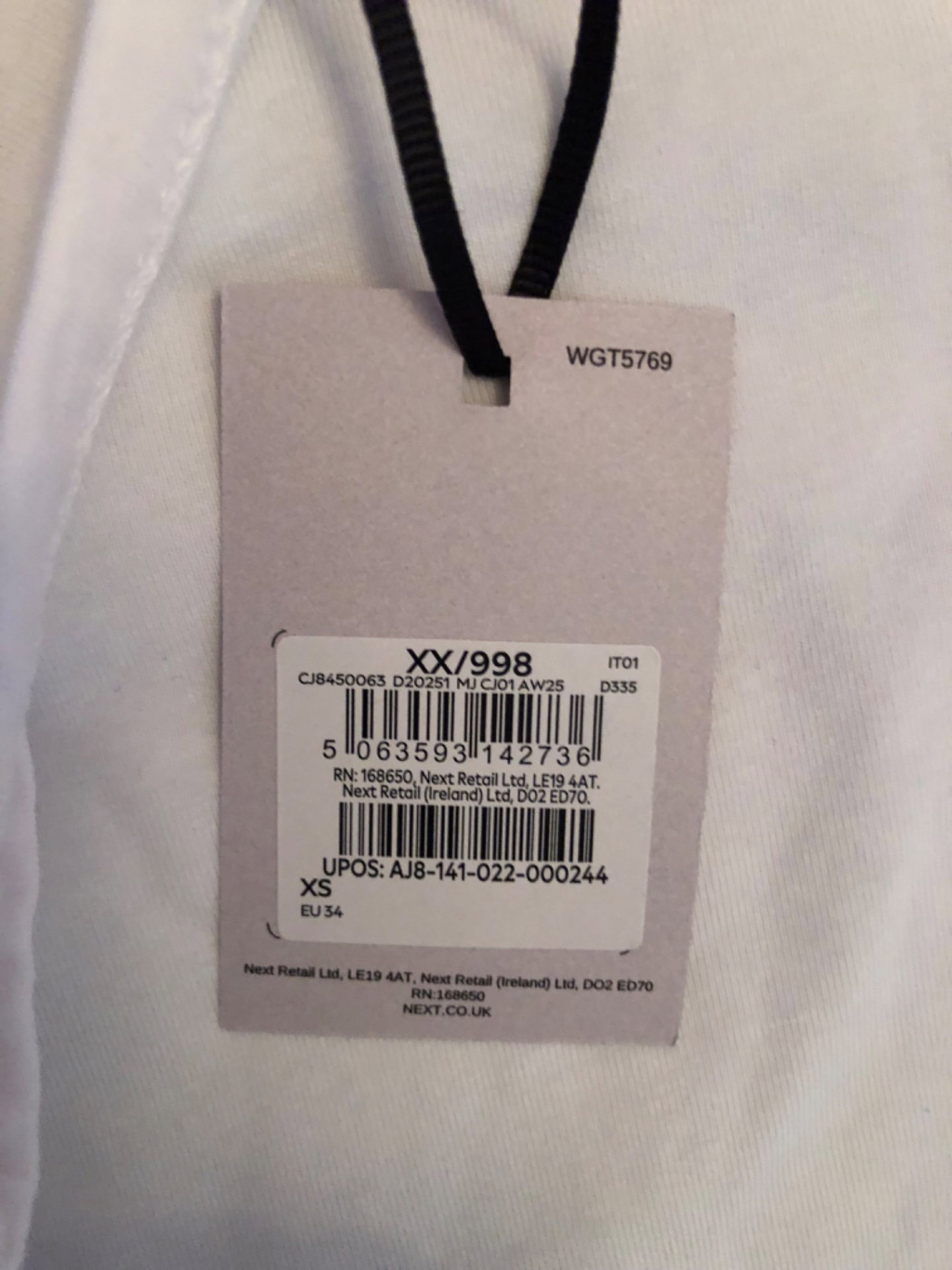 Next 3 pack  Puff Sleeve Tops, White, white and Black Stripe, black – XS, Next, XS, New condition — preloved on SilentSale®