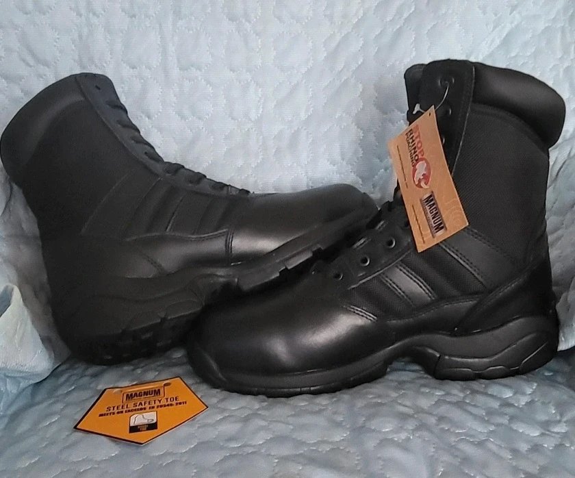 Size 8 Black magnum panther boots safety boots new, Magnum, 8, New condition — preloved on SilentSale®