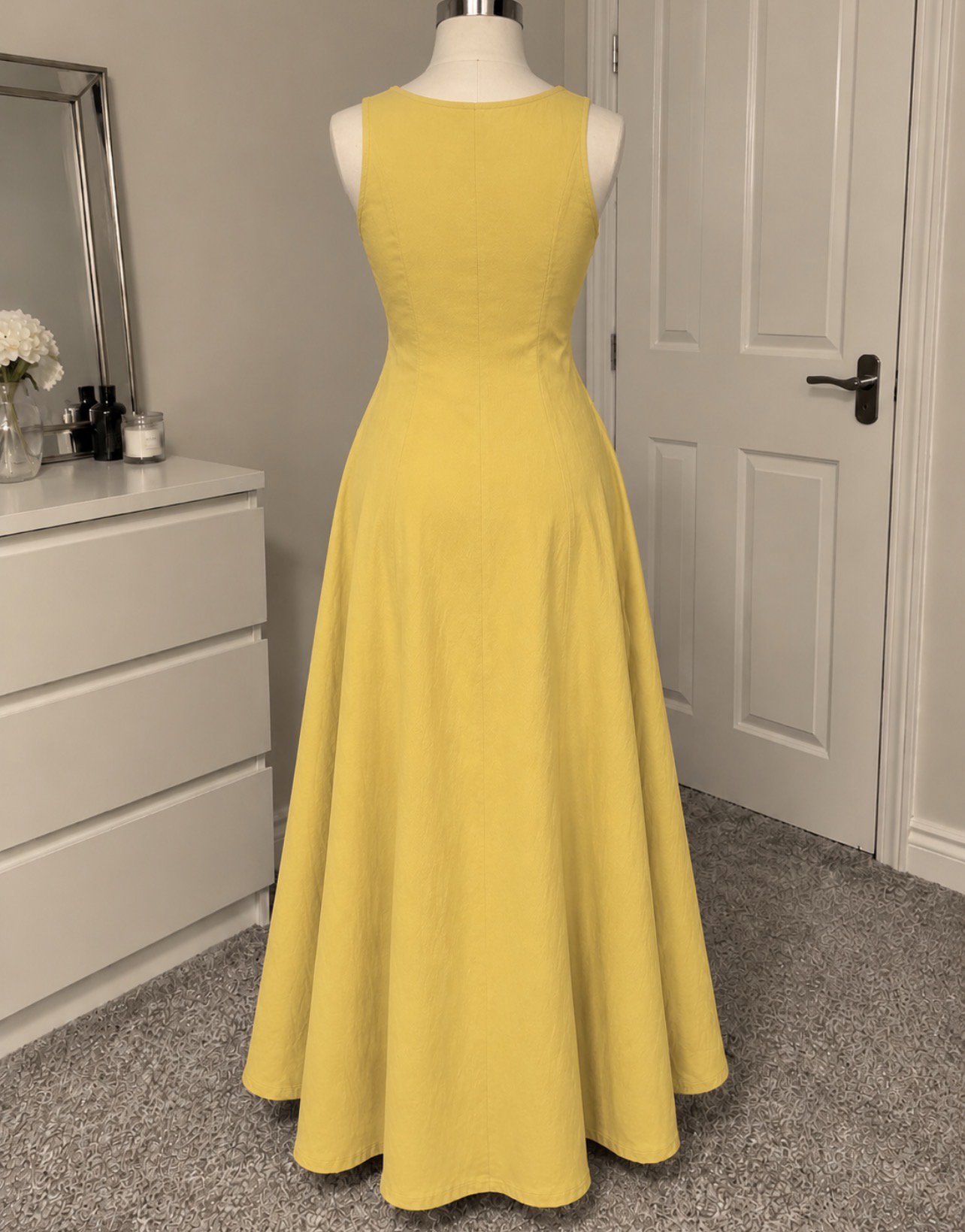 Yellow Button Detail Midi Dress, & Other Stories, 12, New condition — preloved on SilentSale®