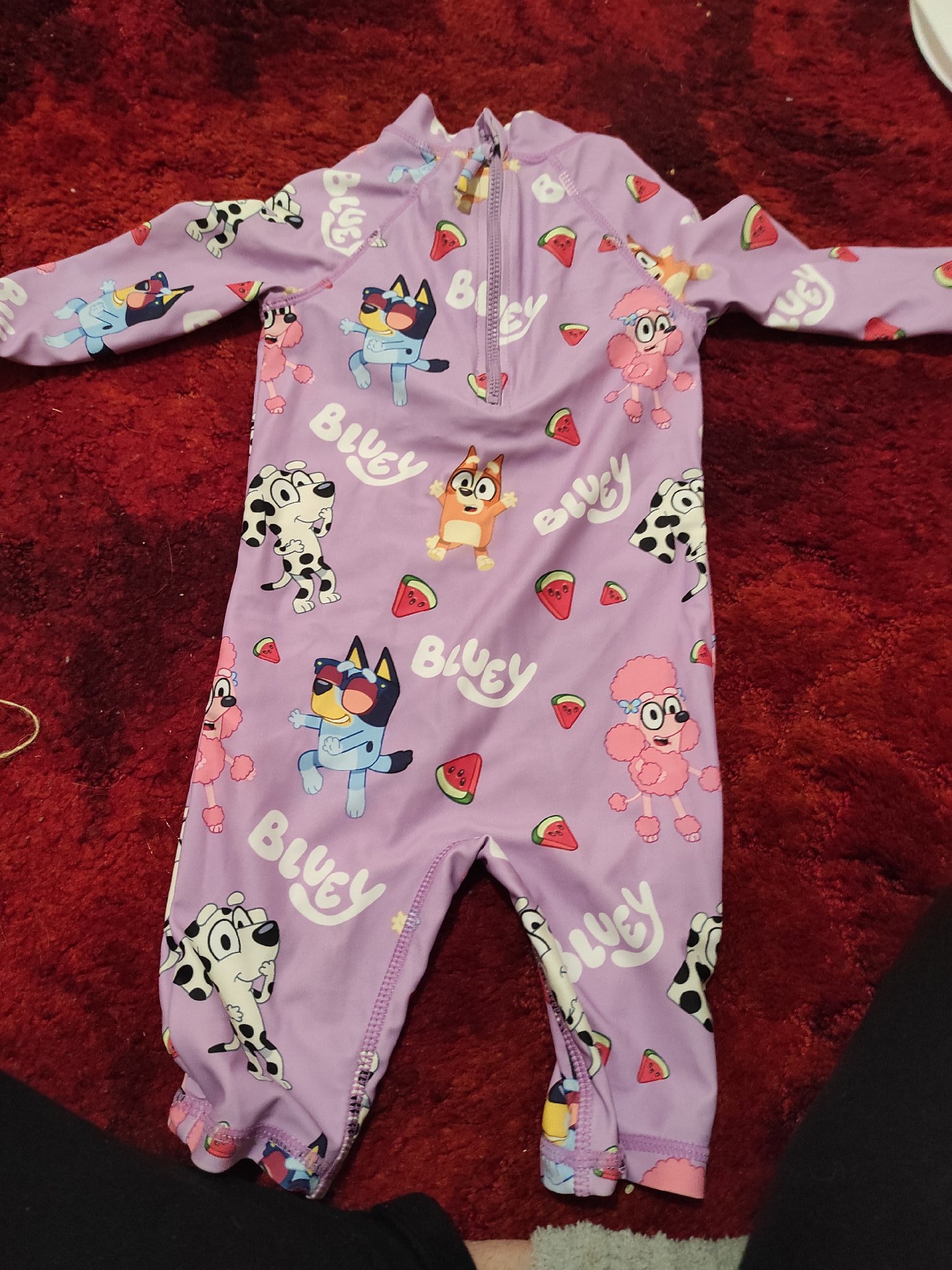 Bluey Purple Character Print Baby Swimsuit, Nutmeg, 12-18M, Excellent condition — preloved on SilentSale®