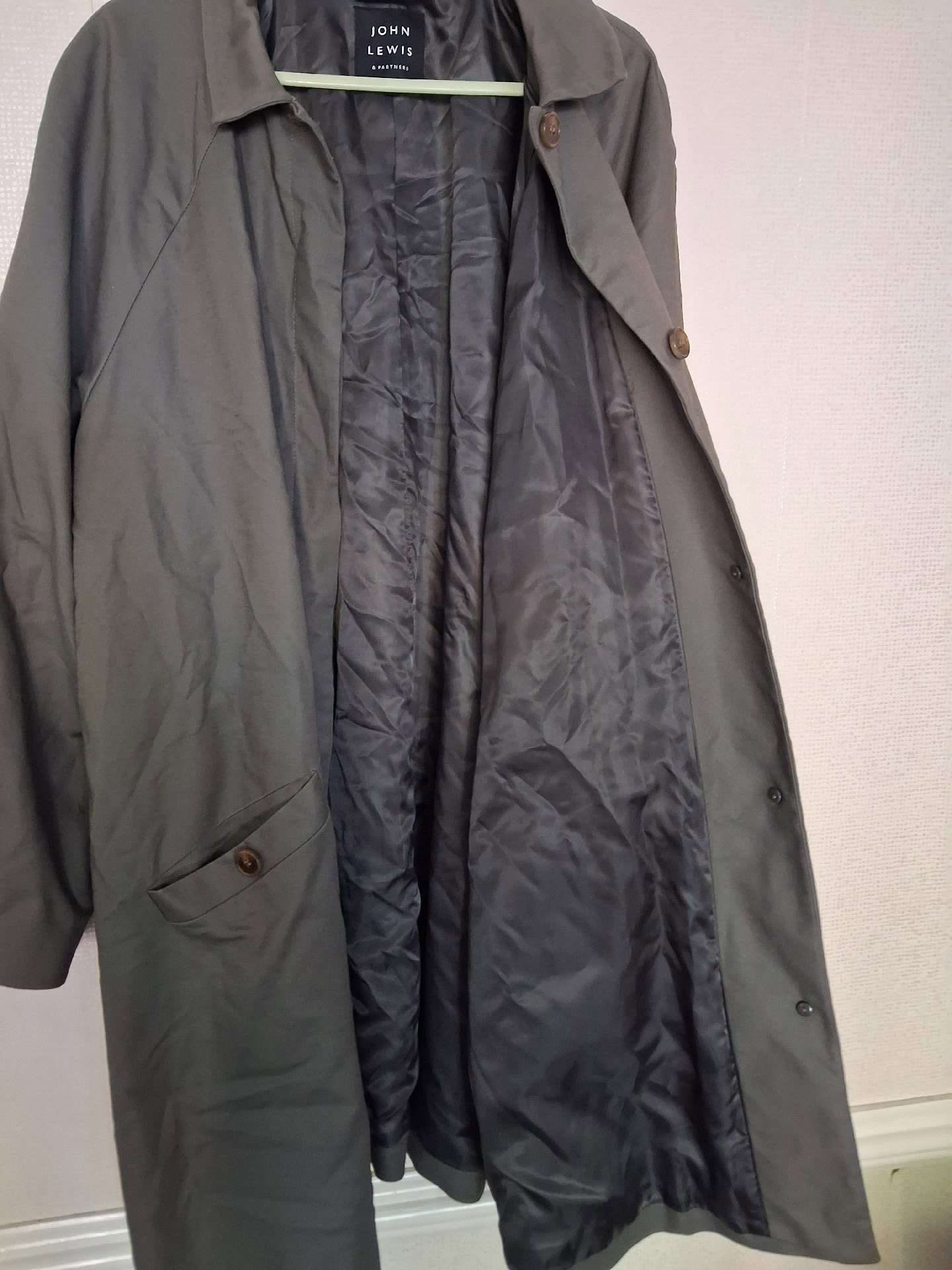 John Lewis Khaki Lightweight Coat – Size 18, John Lewis, 18, Like New condition — preloved on SilentSale®