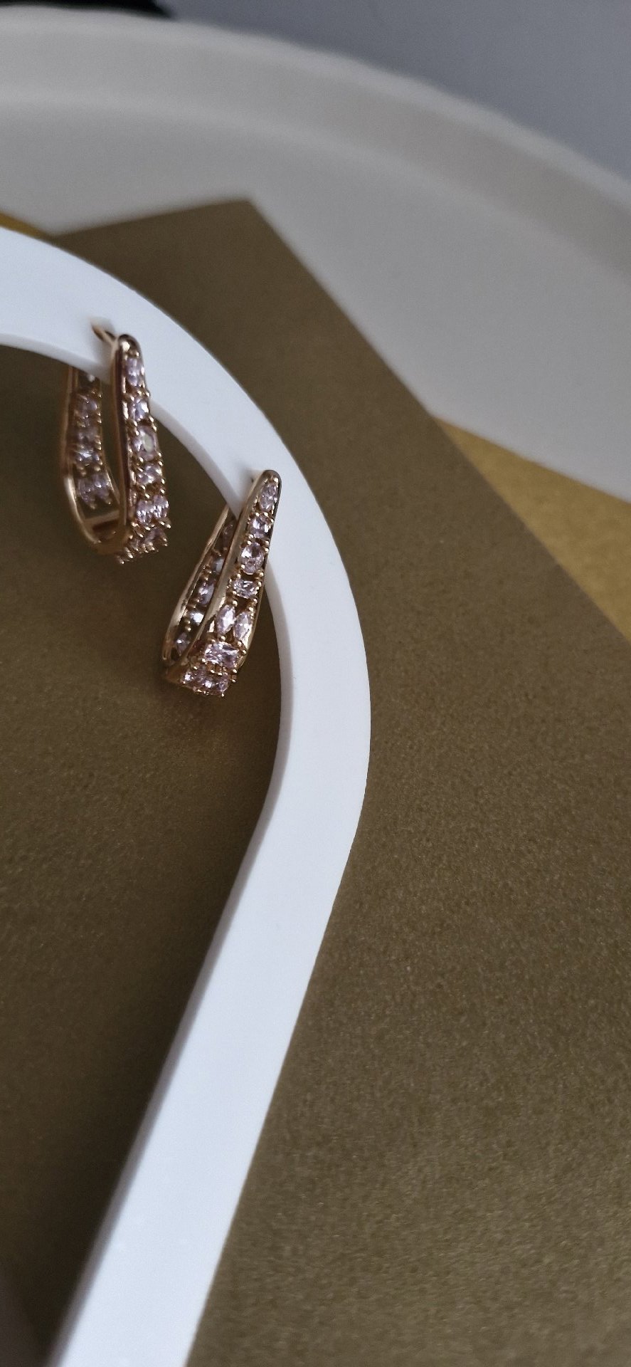 Gold  colour plated Tone Crystal Hoop Earrings, Gold, One Size, Excellent condition — preloved on SilentSale®
