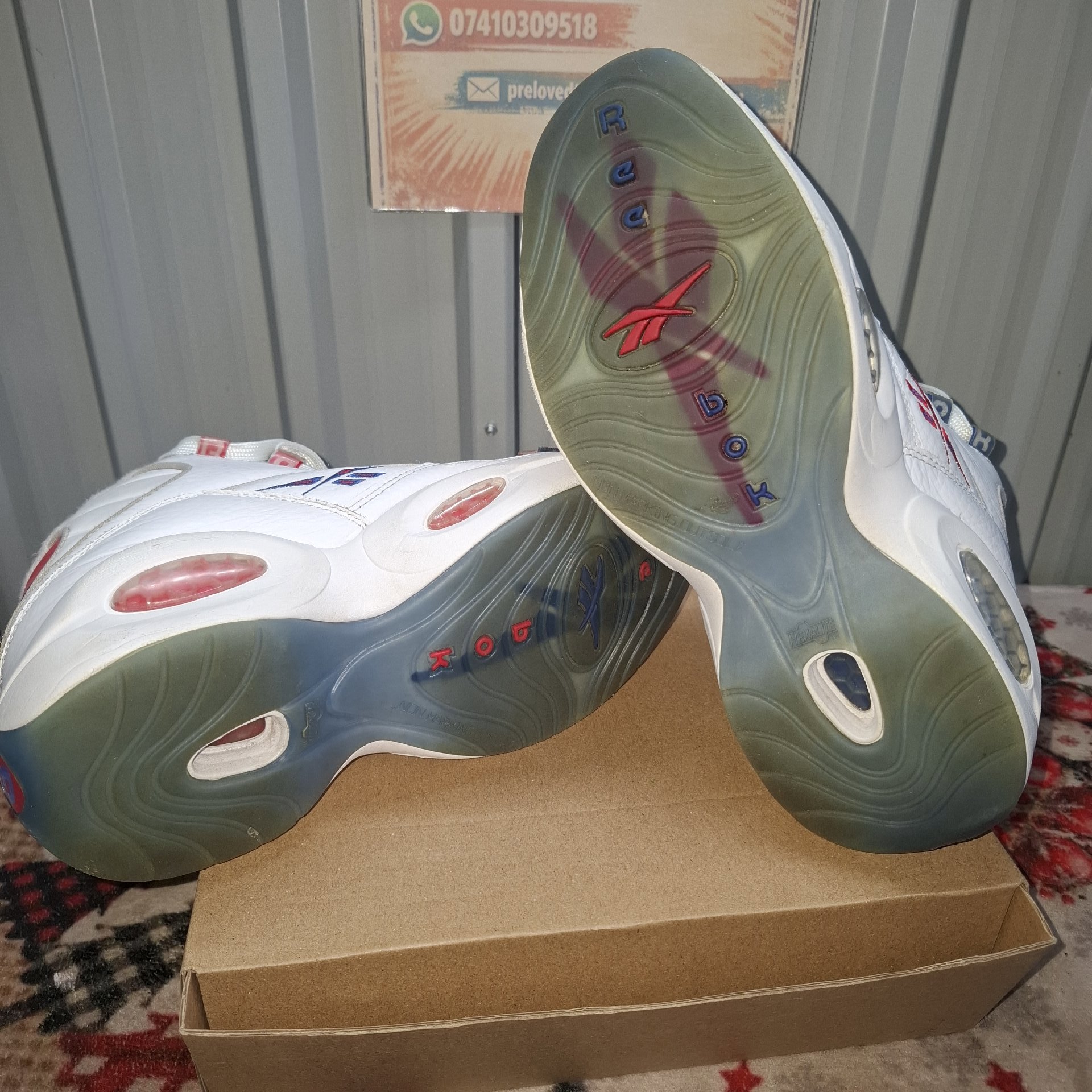 Reebok White Red Blue Trainers UK 5, Reebok, 5.5, Excellent condition — preloved on SilentSale®