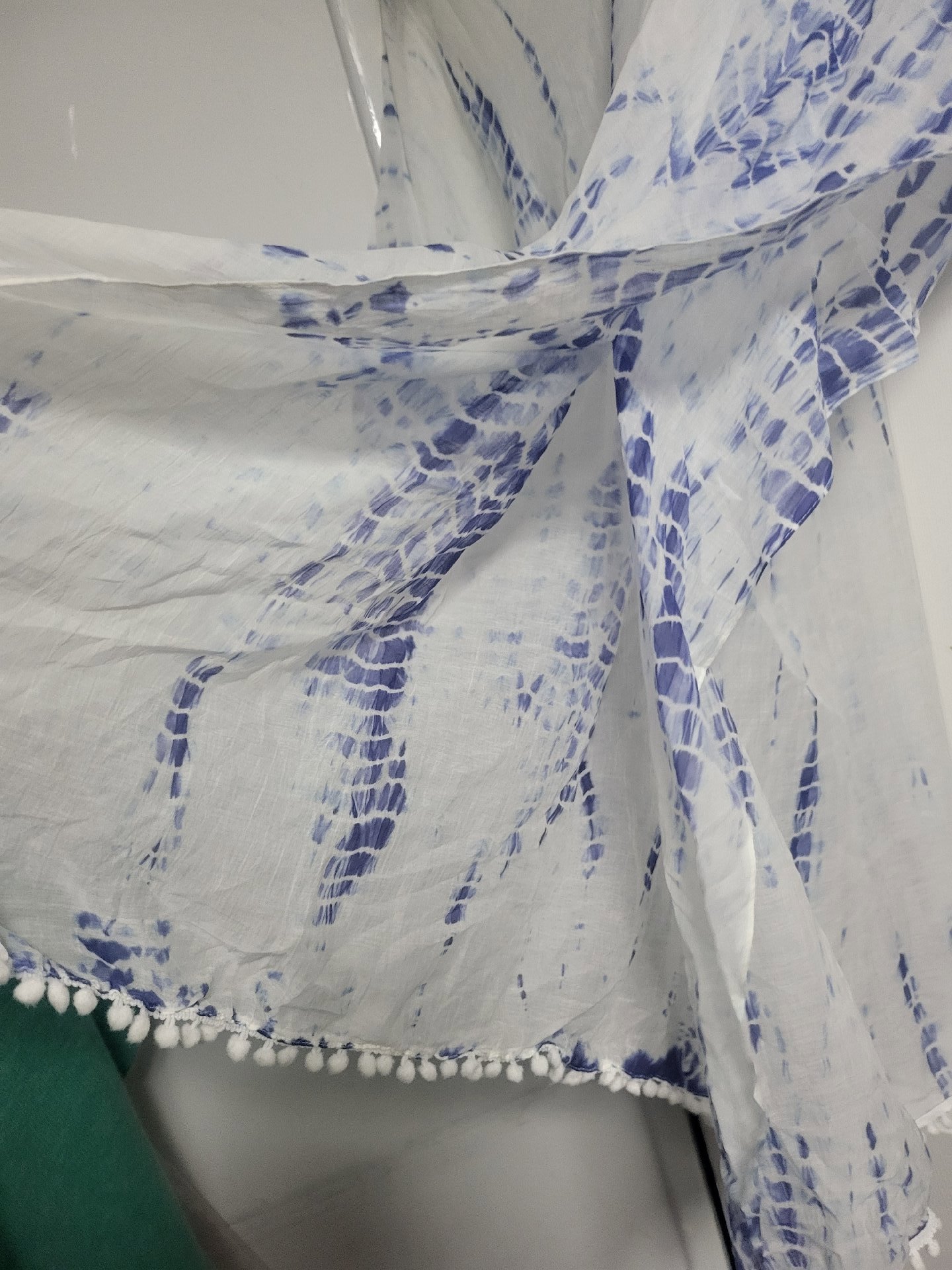 Dutalli Blue Tie Dye Pom Pom Kaftan Top, Dutalli, 16, Excellent condition — preloved on SilentSale®