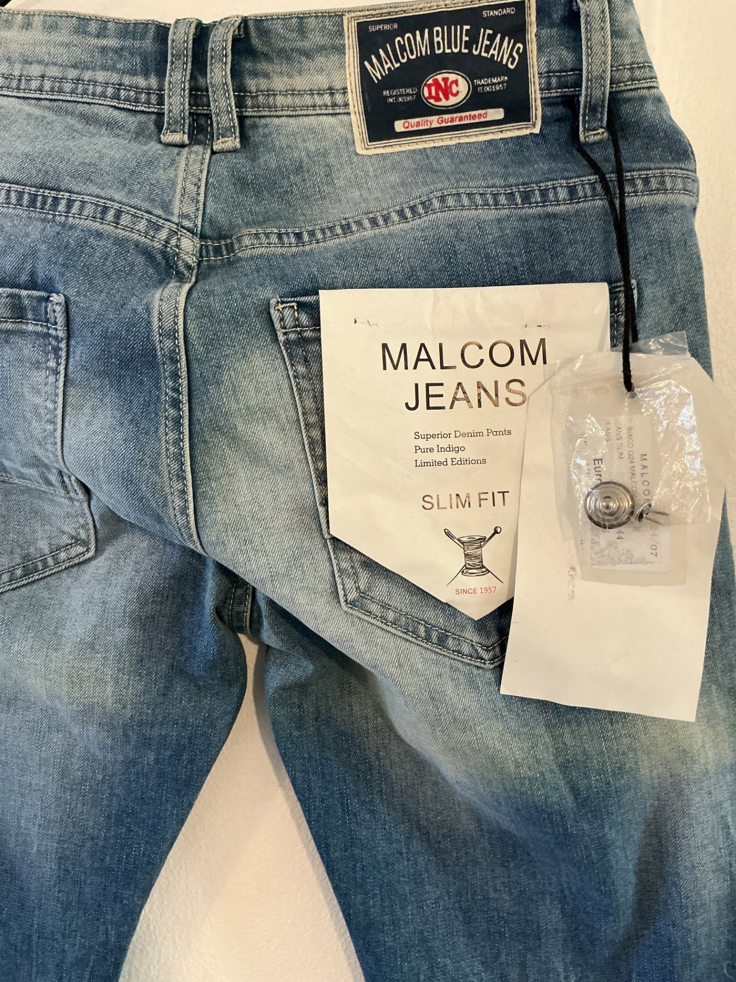 Malcom 1957 Light Blue Skinny Jeans Size S, Malcom 1957, S, New condition — preloved on SilentSale®
