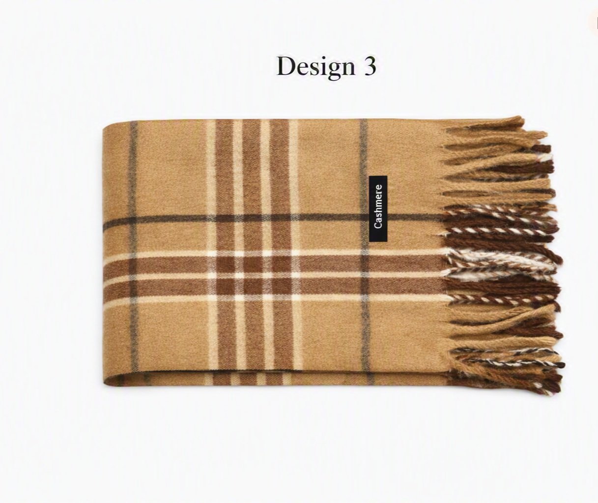 Cashmere Patterned Scarf with Fringe Edges, Unbranded, One Size, New condition — preloved on SilentSale®