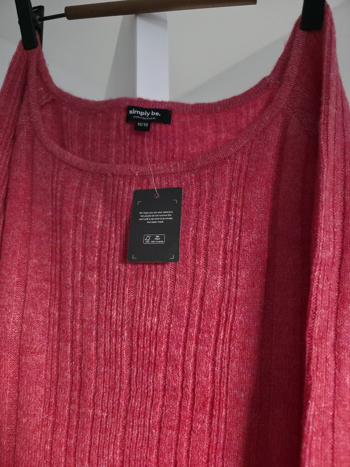 Warehouse Pink Ribbed Knit Dress – Size XXL, ASOS Design, XXL, New condition — preloved on SilentSale®
