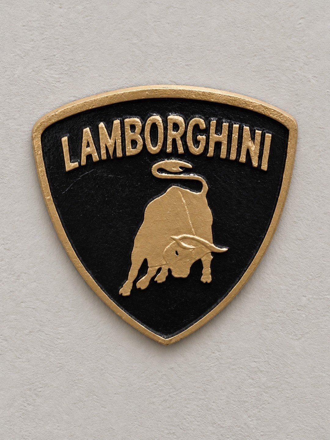 New Cast Aluminium Lamborghini Retro Wall Sign Black & Gold Man Cave Garage Gift, Lamborghini, Large, New condition — preloved on SilentSale®