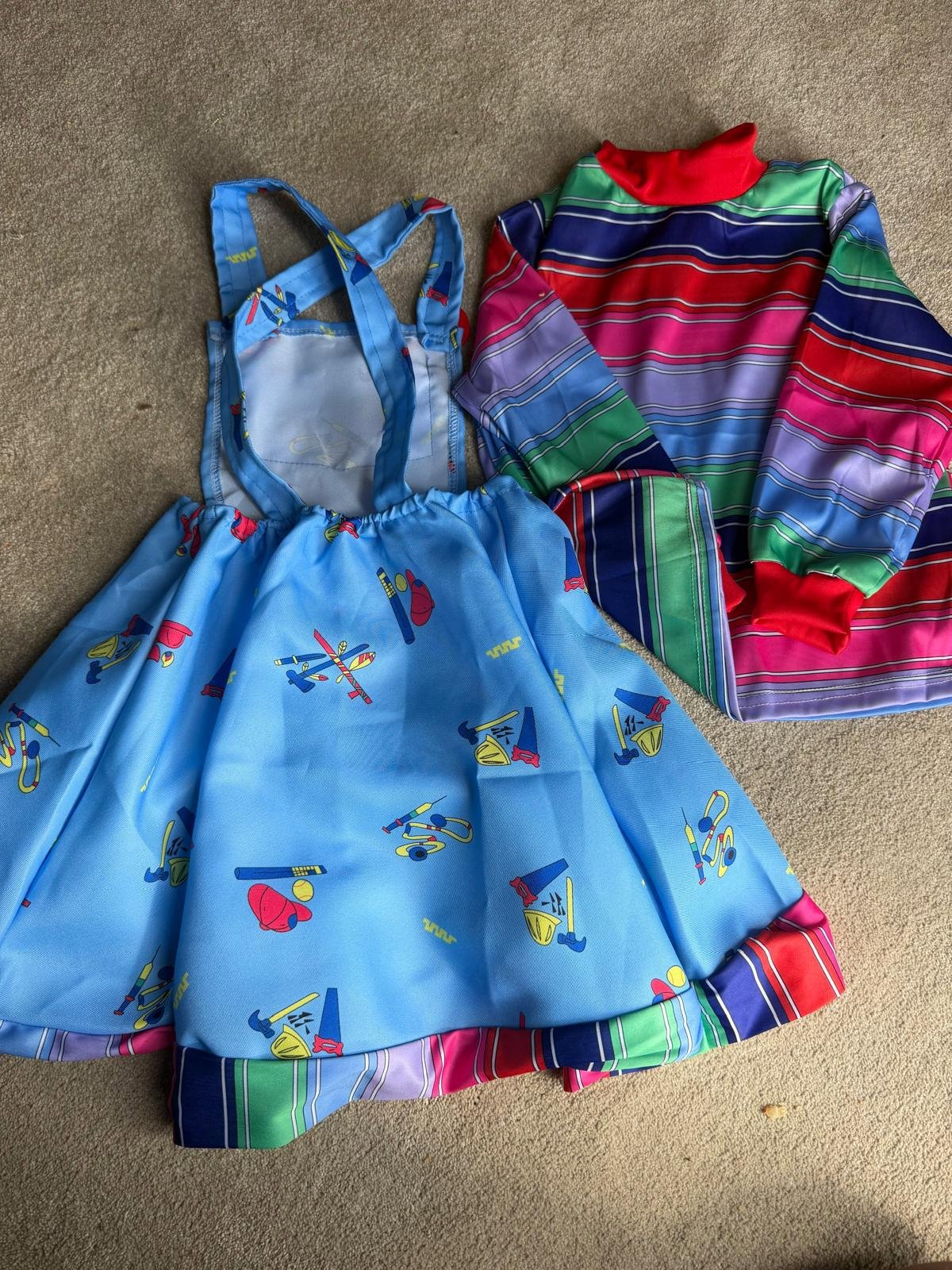 Kids Girls Blue Dungaree Dress and Striped Top Set – Size 6 years, good guys, 6 years, Excellent condition — preloved on SilentSale®