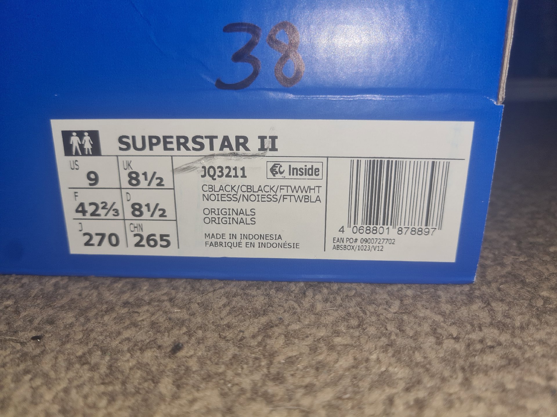 Adidas Superstar II Black Trainers – UK 8.5, Adidas, 8.5, New condition — preloved on SilentSale®