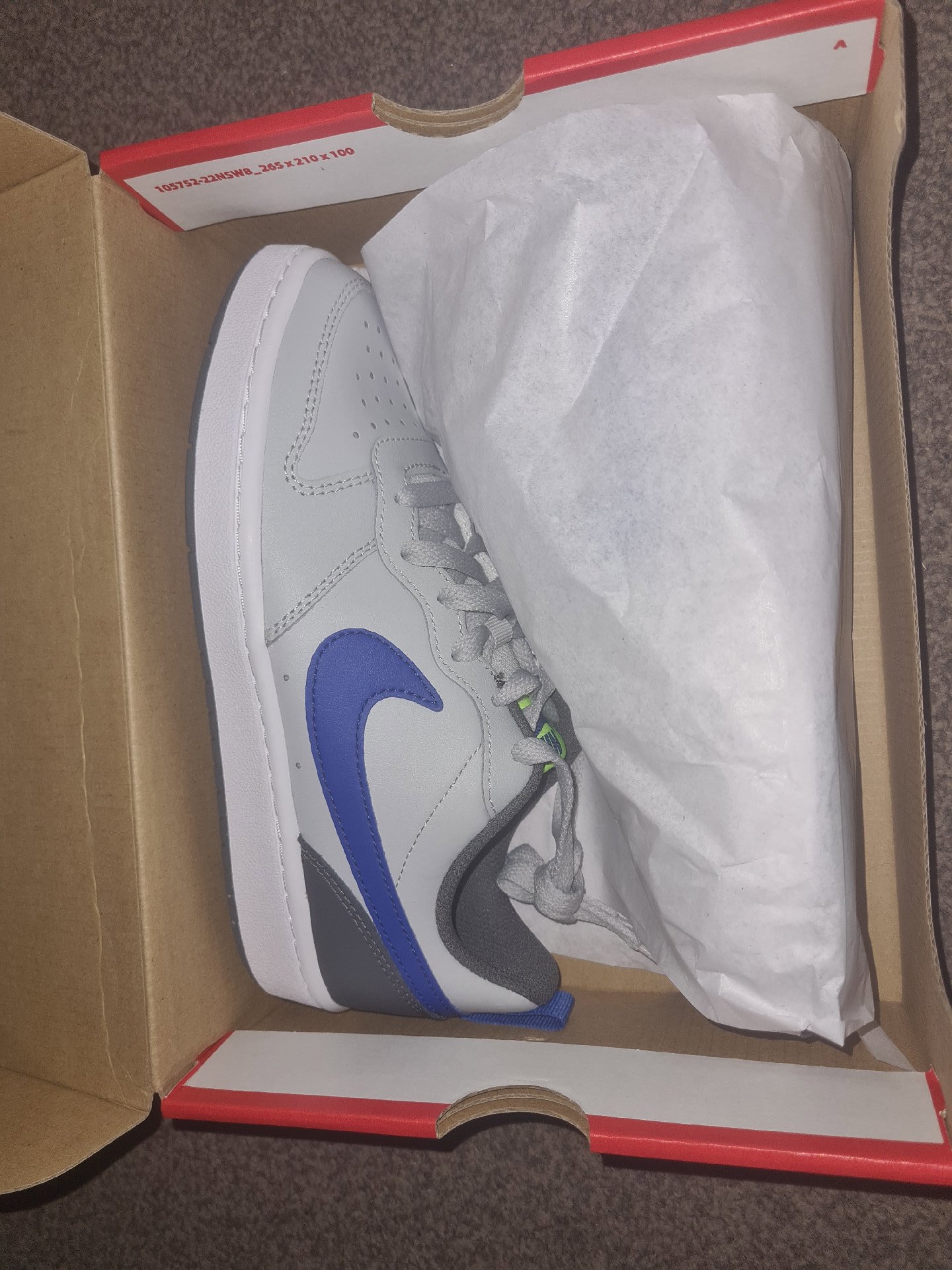 Nike Court Borough Low 2 Grey Fog Blue Junior Trainers – UK 4.5Y, Nike, UK 4.5Y, Excellent condition — preloved on SilentSale®