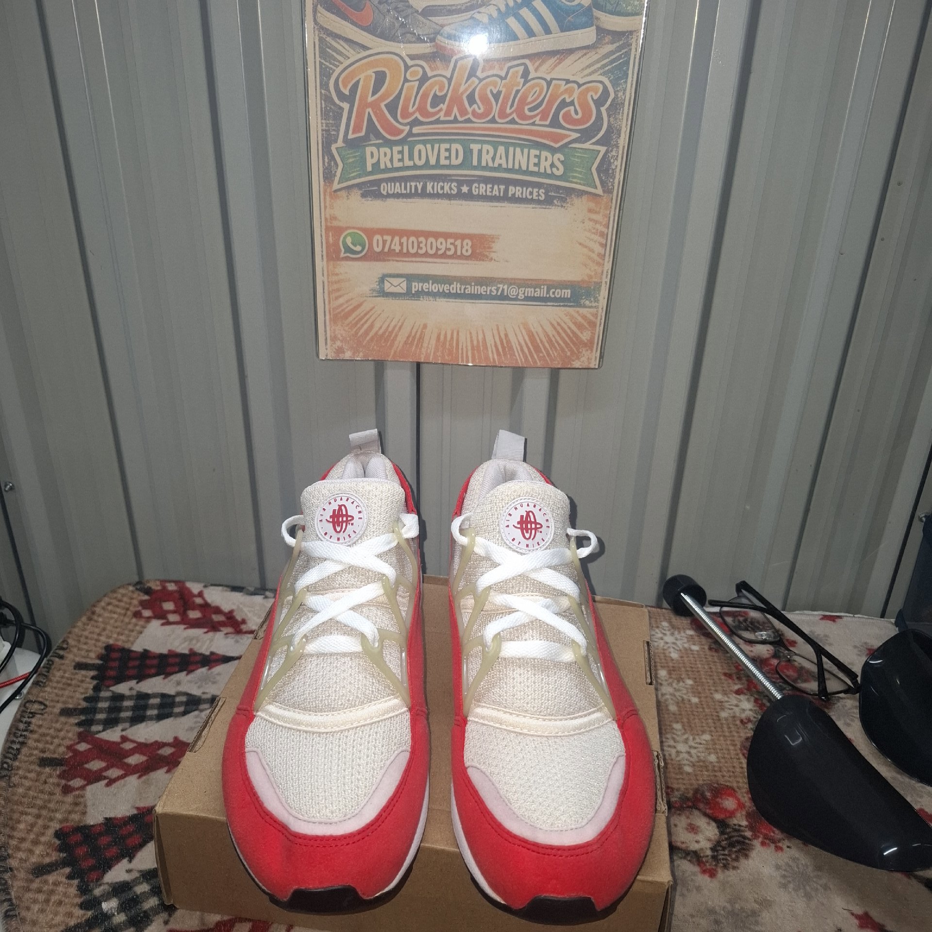Nike Huarache Trainers – Red and Cream, Nike, 9, Good condition — preloved on SilentSale®