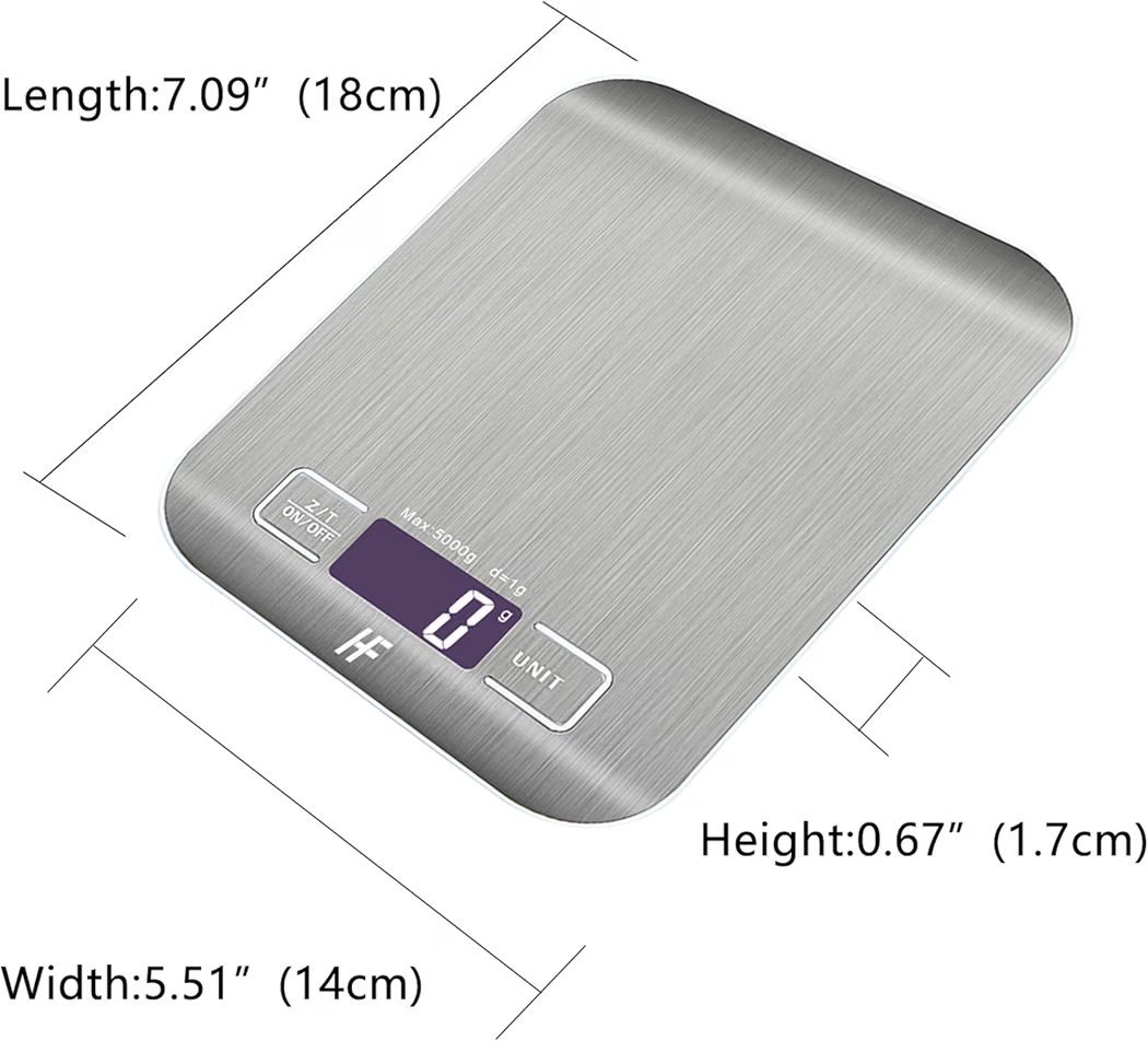 HF Digital Kitchen Scale Stainless Steel 5kg Capacity, HF, One Size, New condition — preloved on SilentSale®