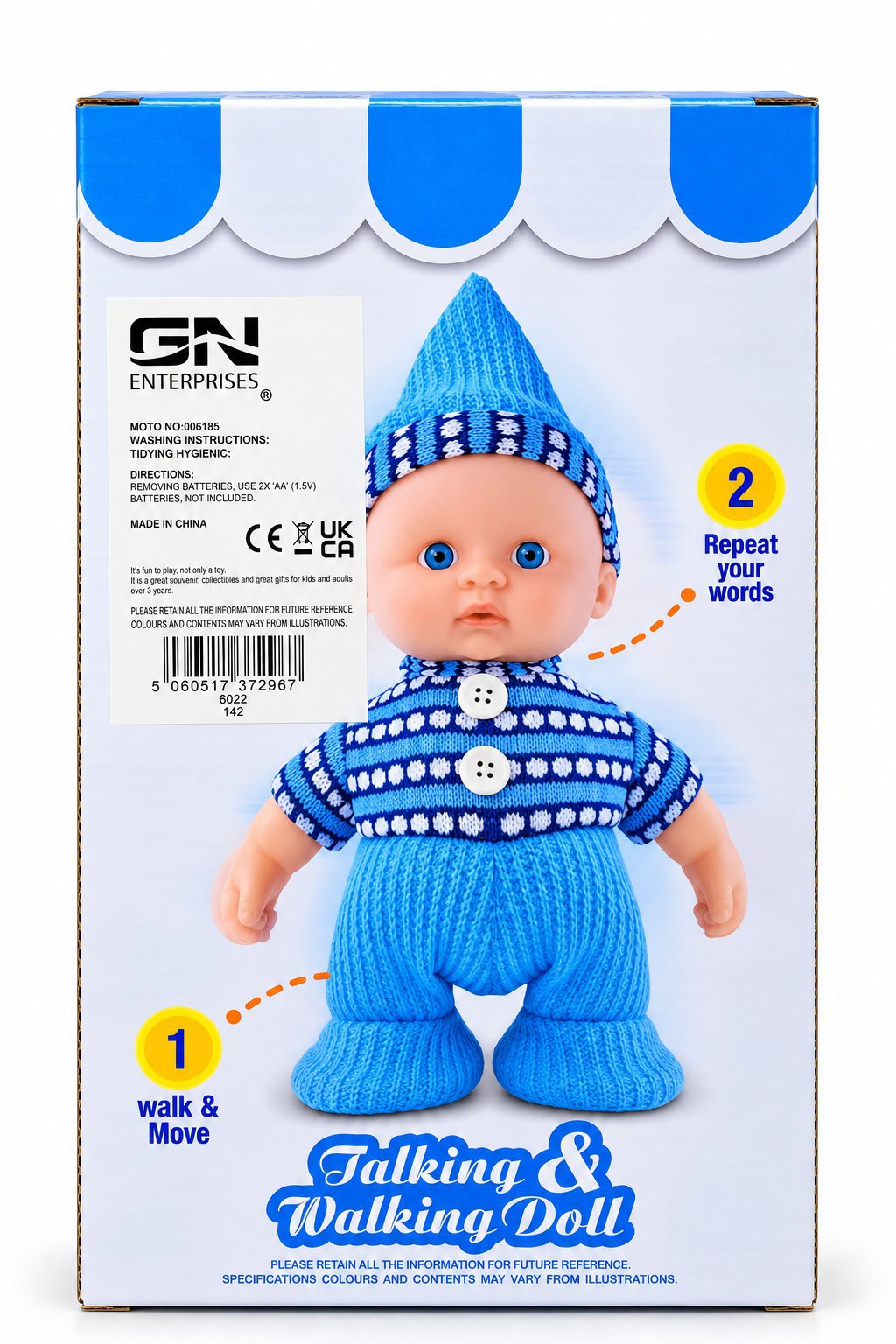 Talking & Walking Doll Blue Knit Outfit 18+ Months, GN Enterprises, 18 months, New condition — preloved on SilentSale®